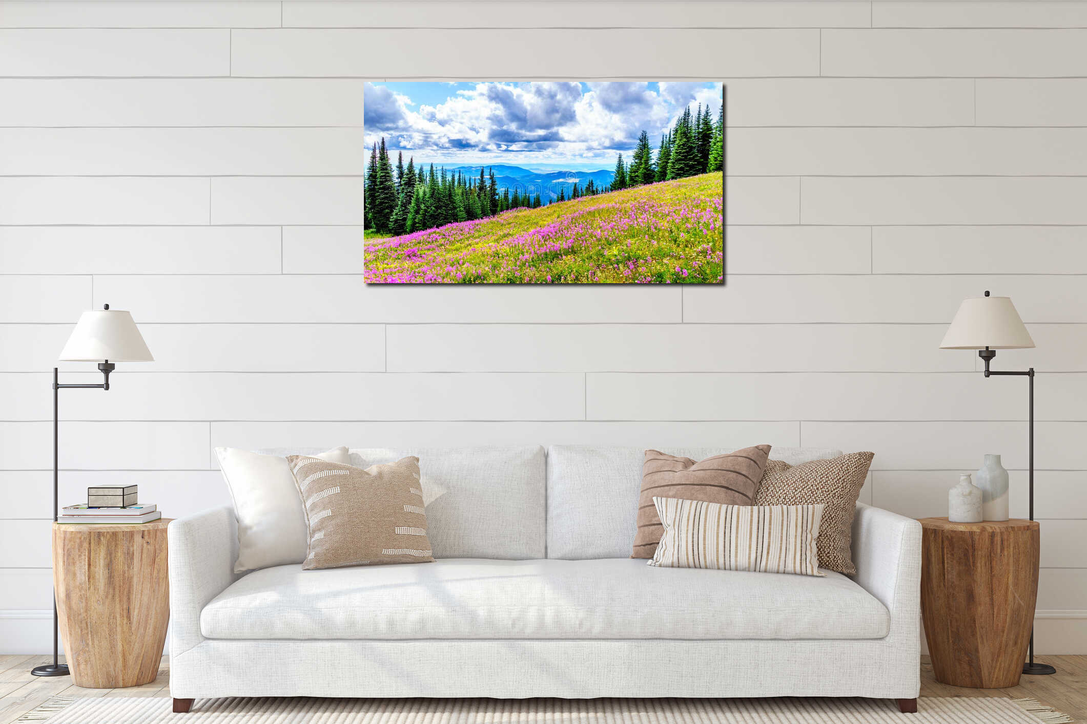 Canvas hanging interior mockup