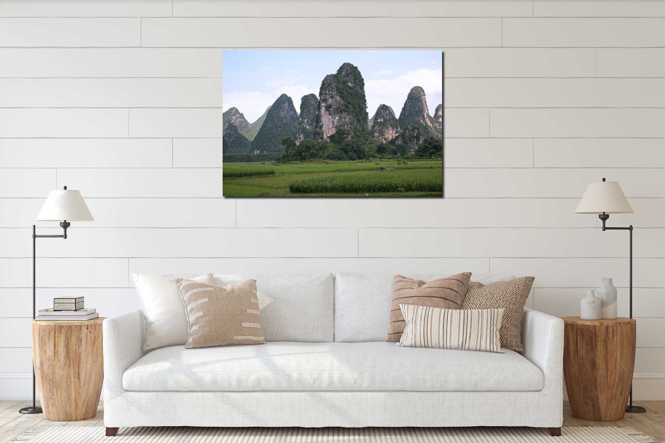 Canvas hanging interior mockup