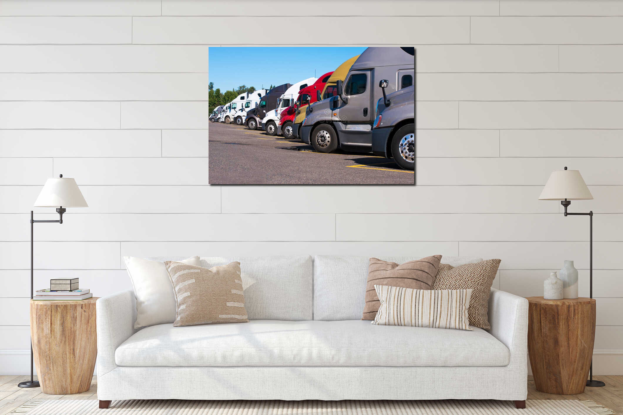 Canvas hanging interior mockup