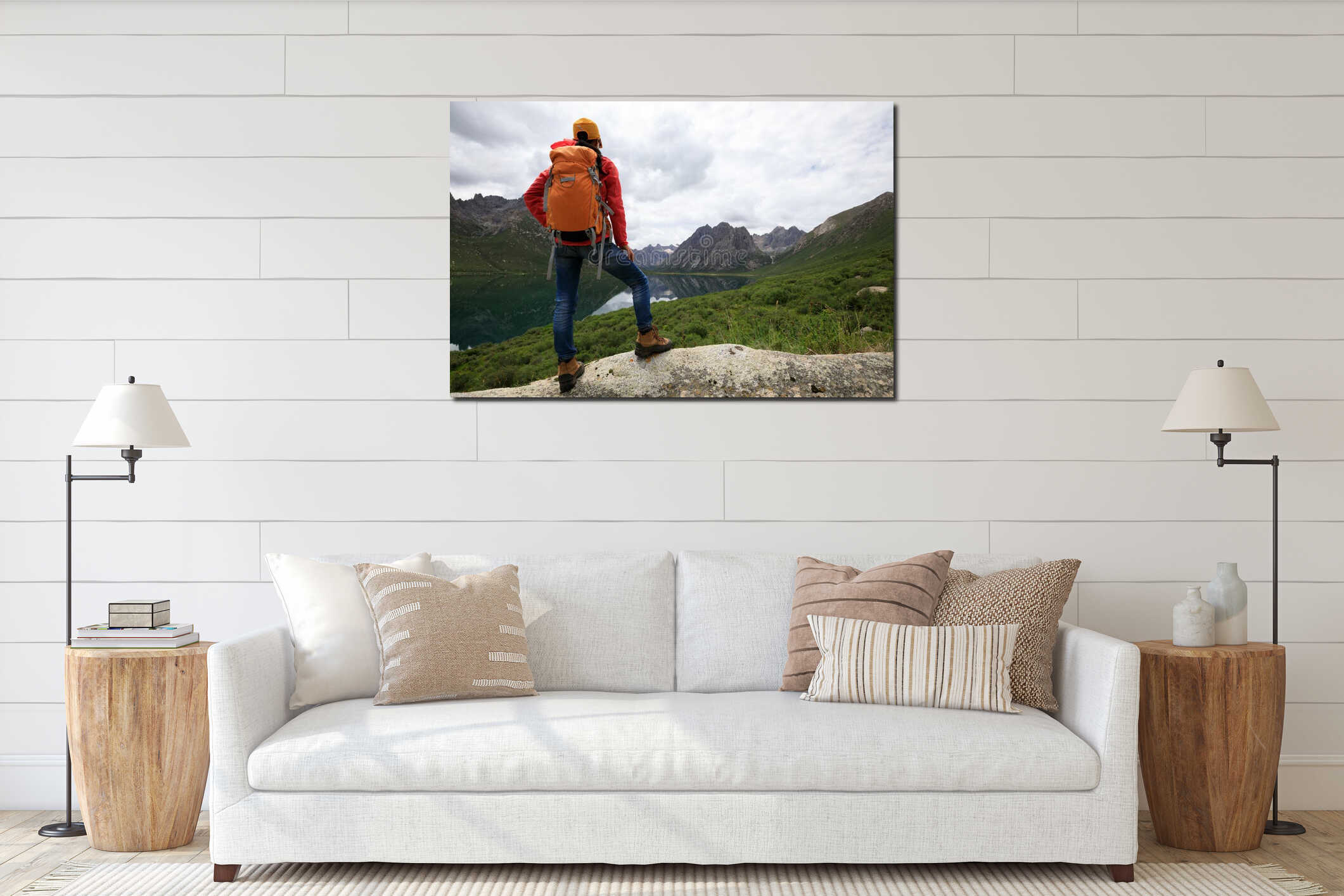 Canvas hanging interior mockup