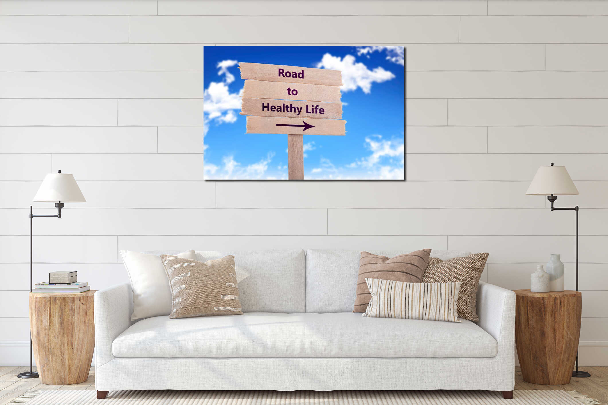 Canvas hanging interior mockup
