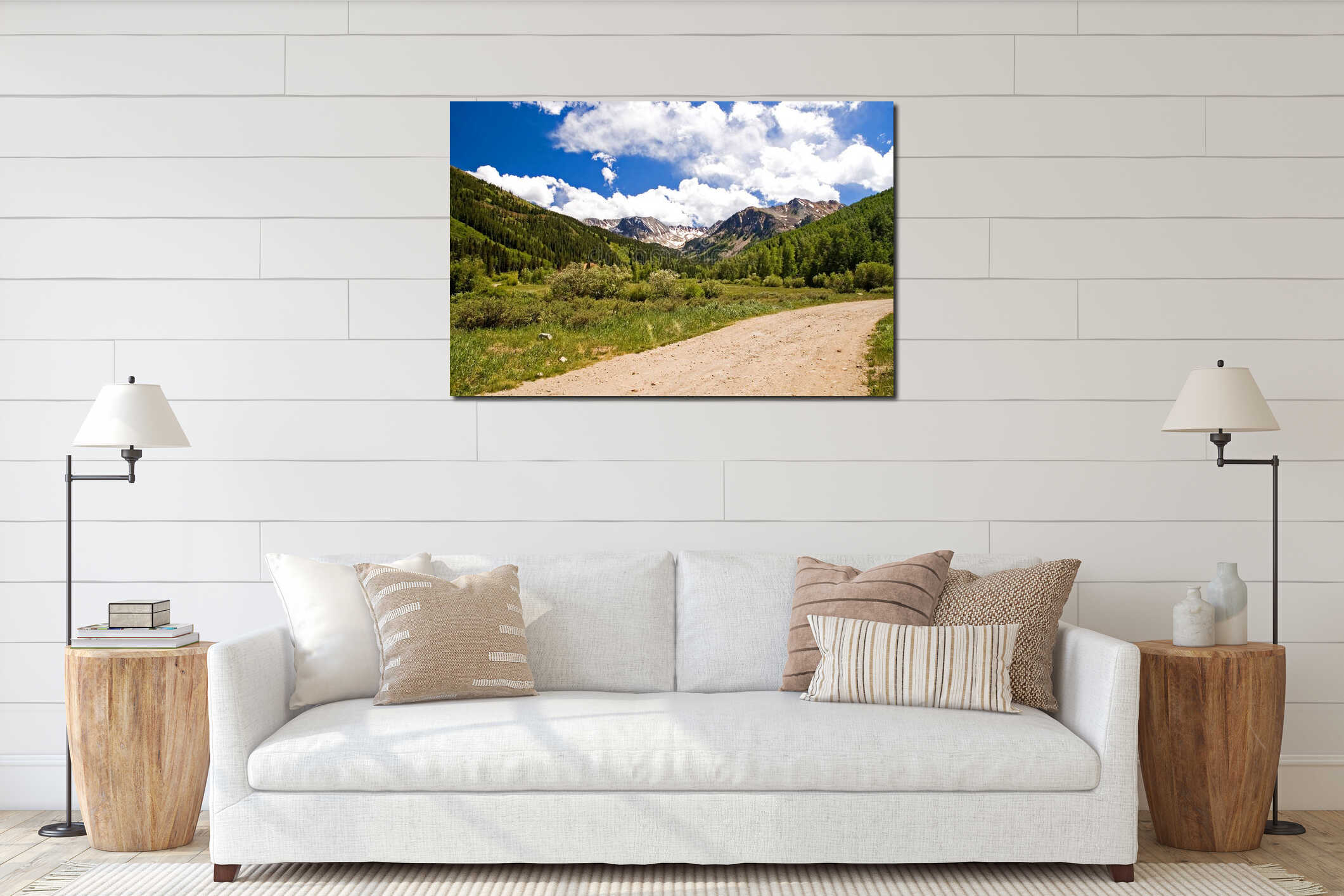 Canvas hanging interior mockup
