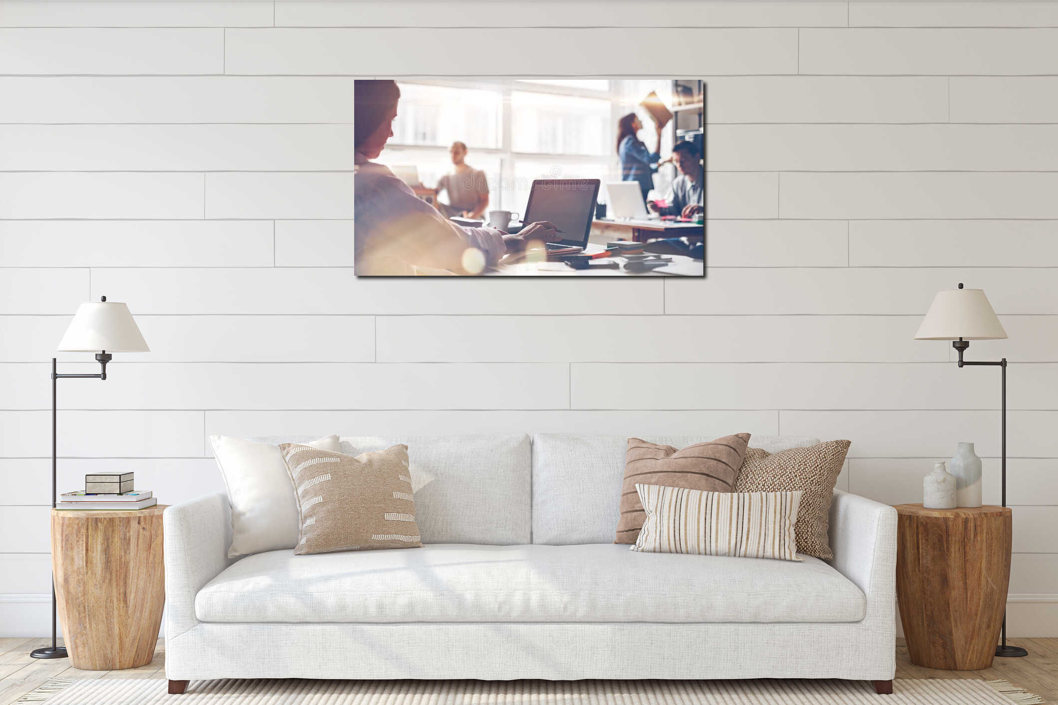 Canvas hanging interior mockup