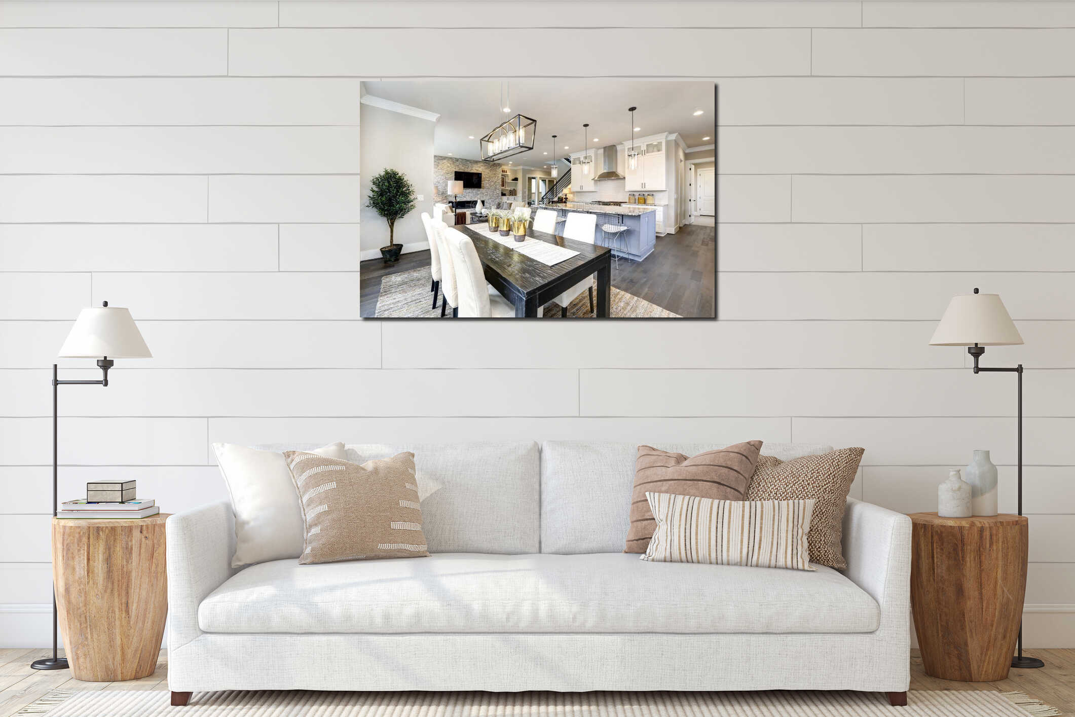 Canvas hanging interior mockup