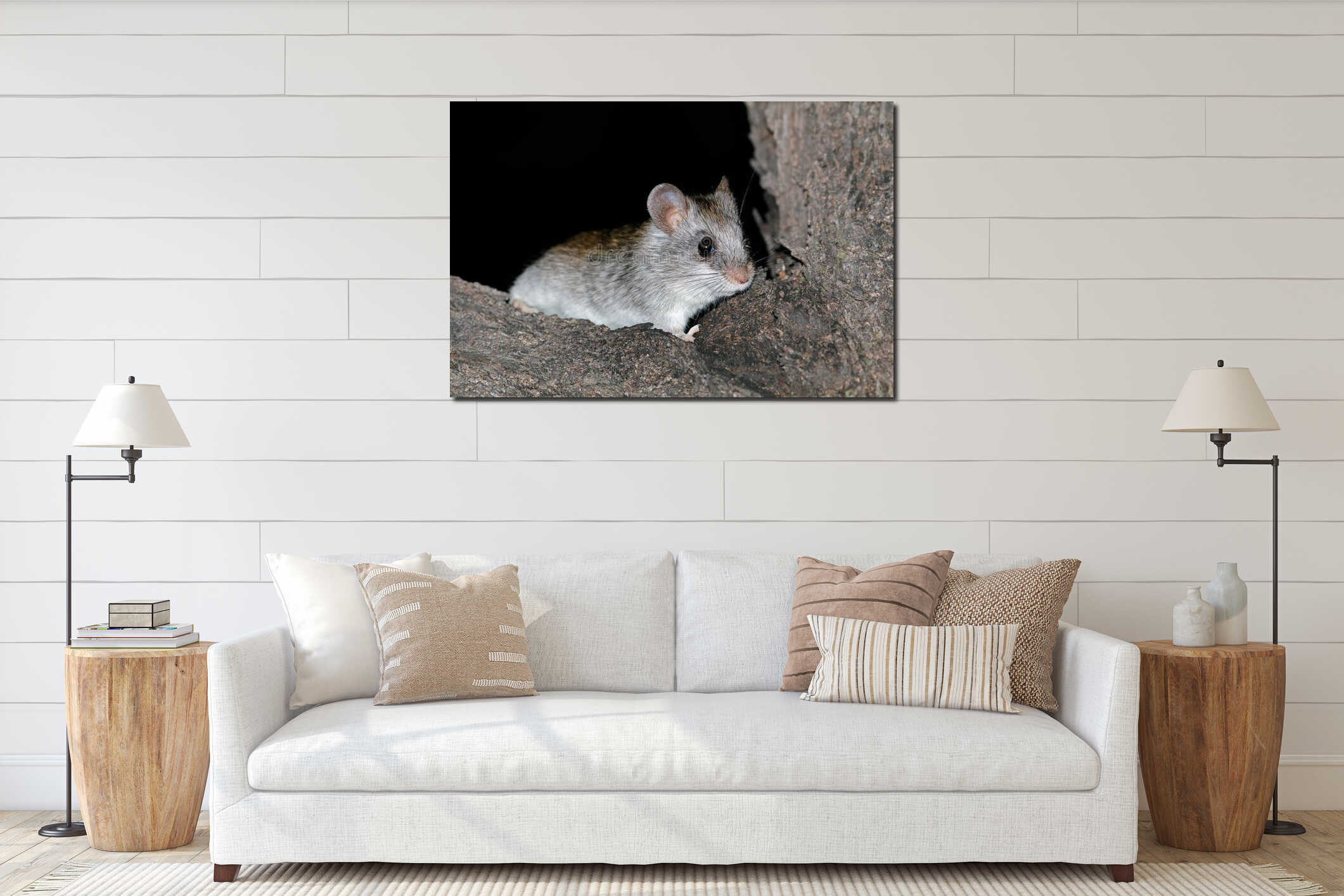 Canvas hanging interior mockup