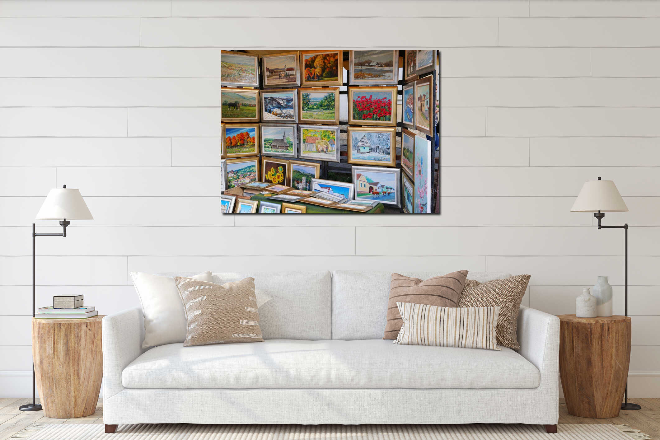 Canvas hanging interior mockup