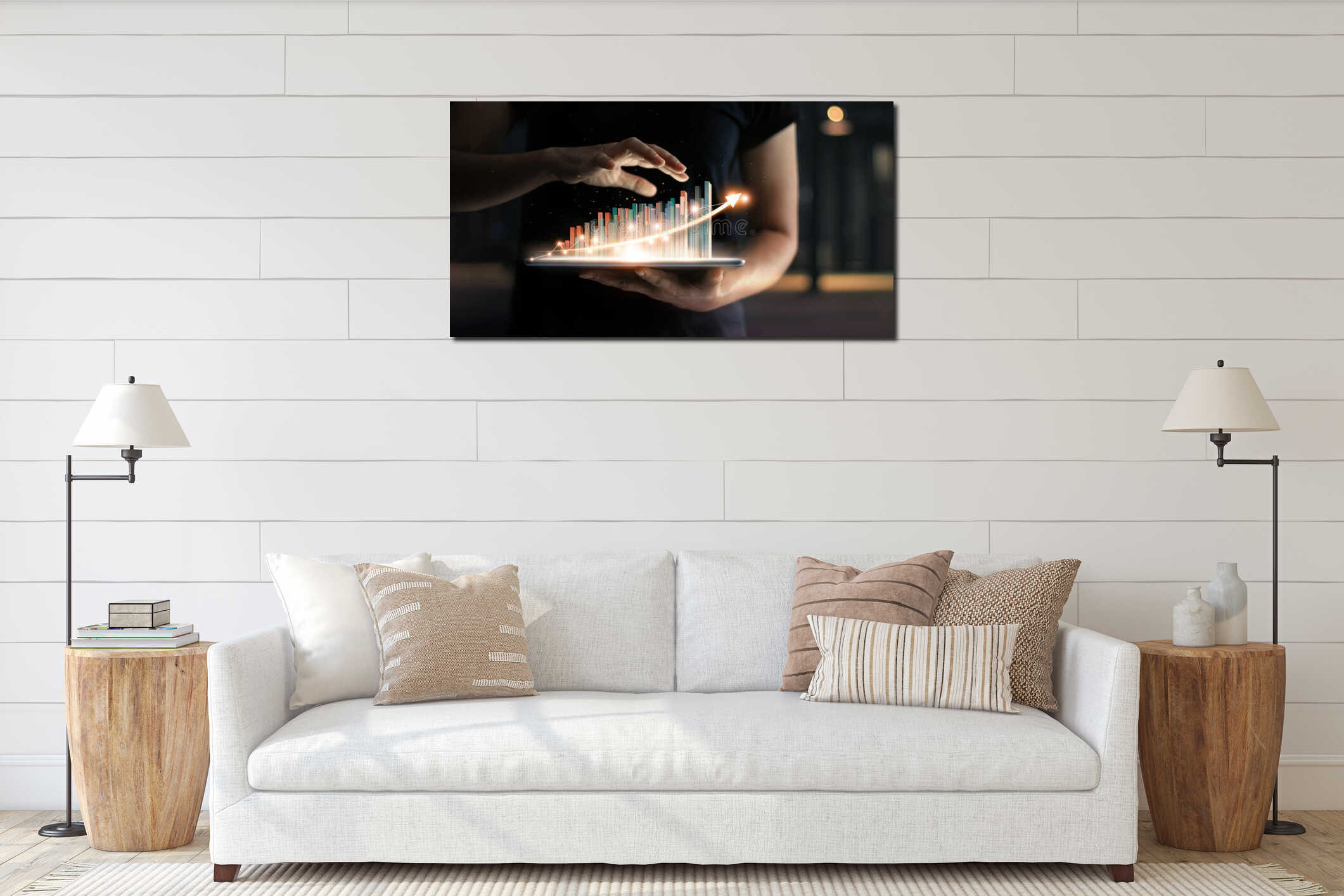 Canvas hanging interior mockup