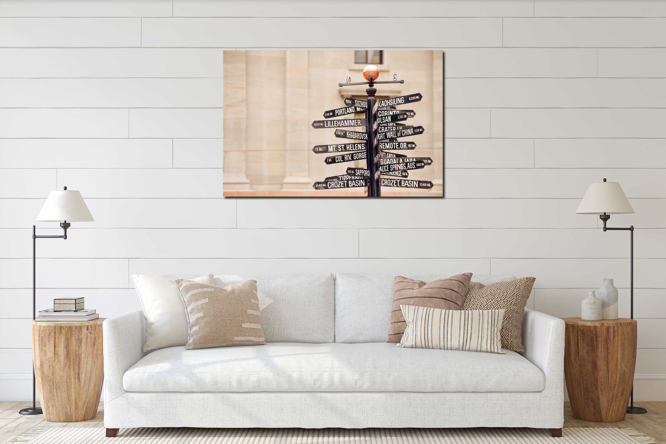 Canvas hanging interior mockup