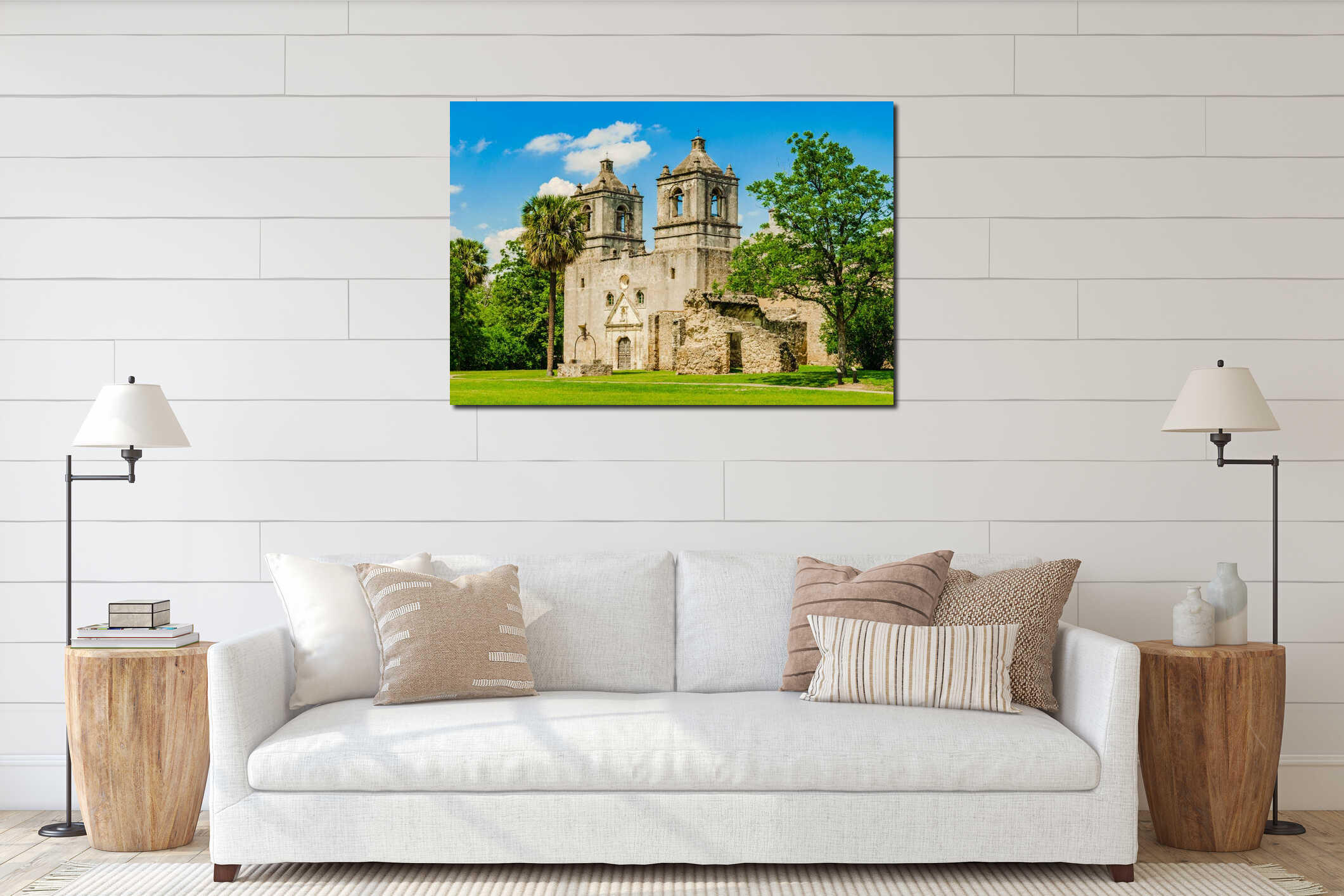 Canvas hanging interior mockup