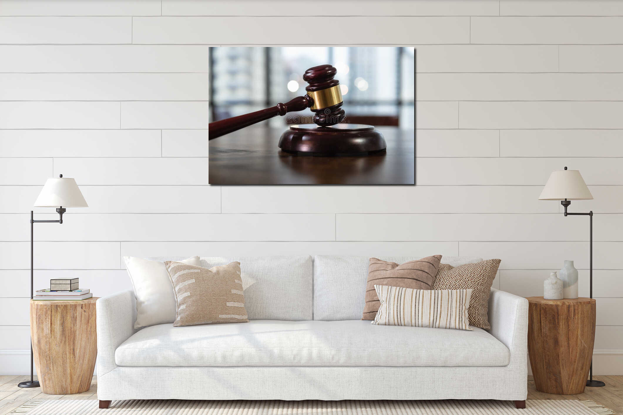 Canvas hanging interior mockup