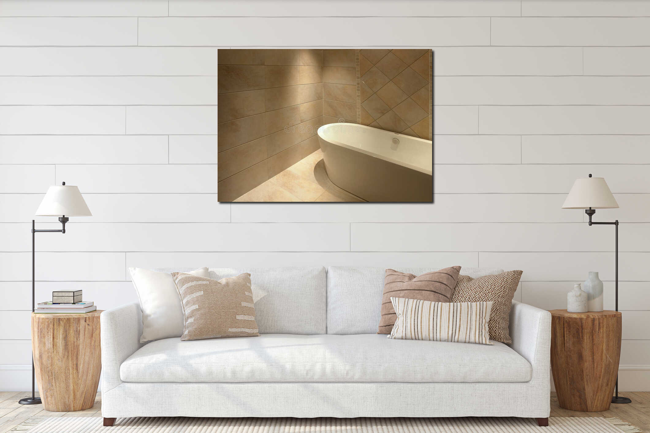 Canvas hanging interior mockup