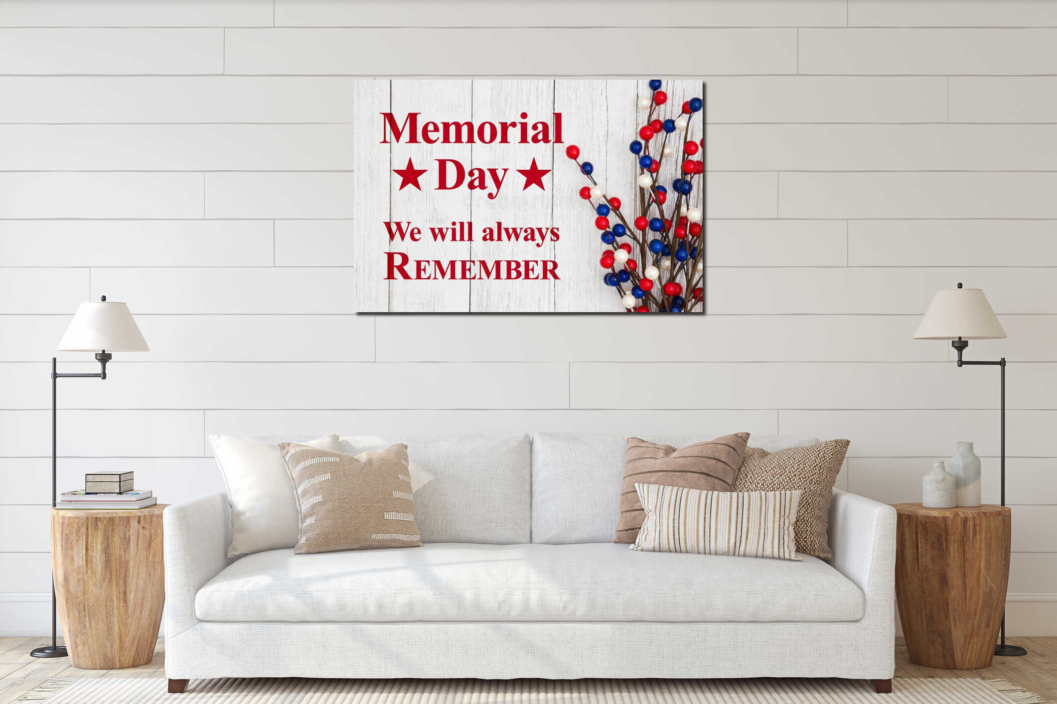 Canvas hanging interior mockup