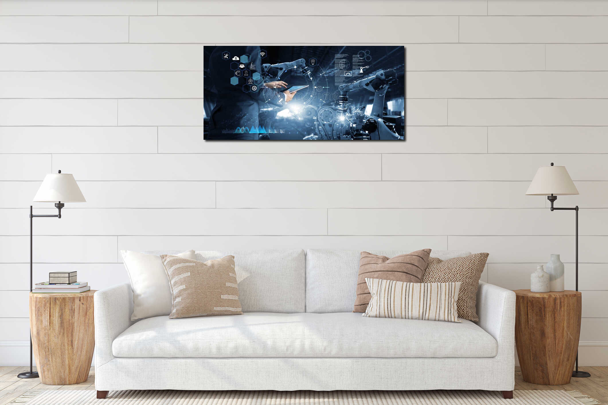 Canvas hanging interior mockup