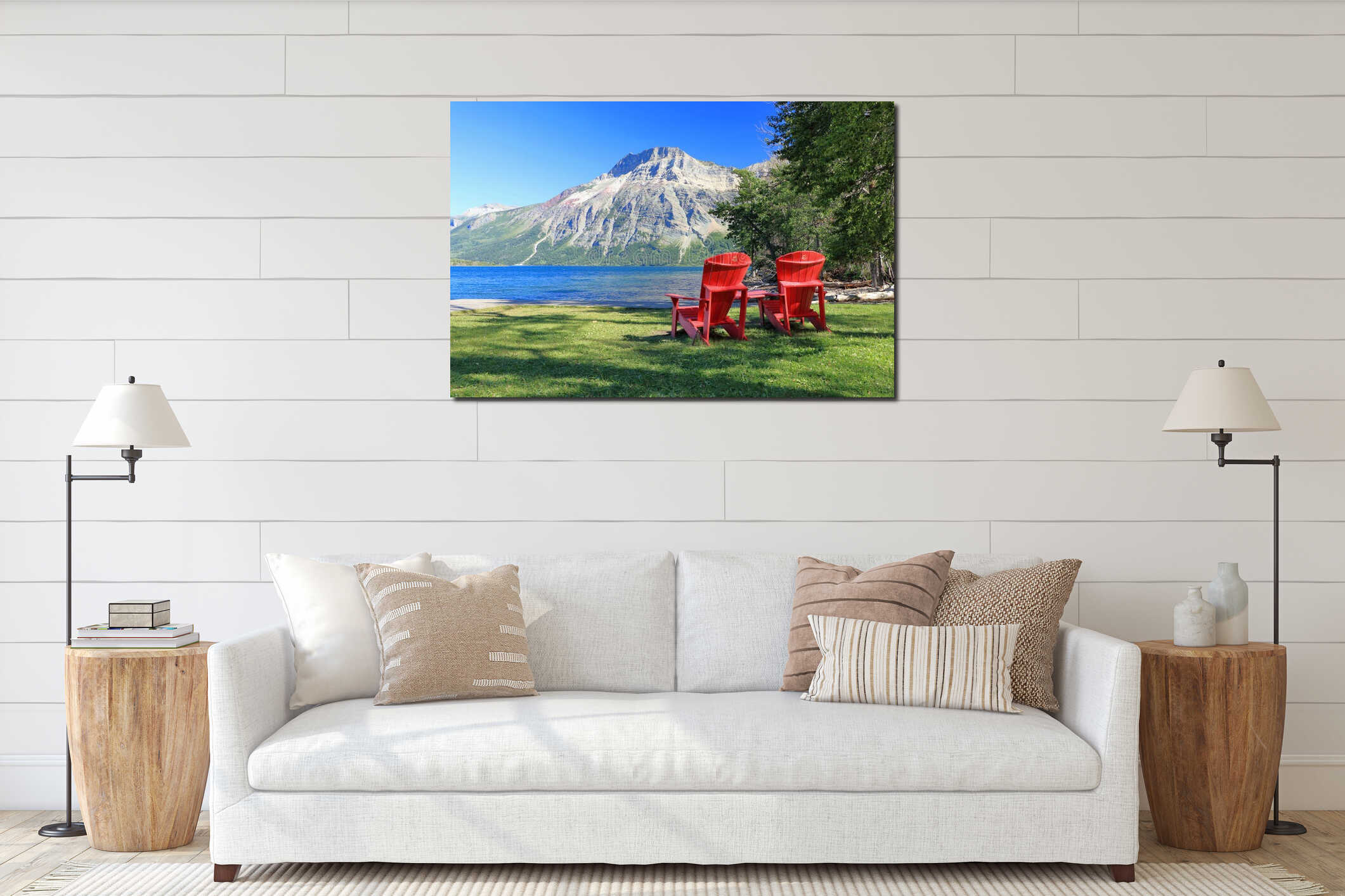 Canvas hanging interior mockup