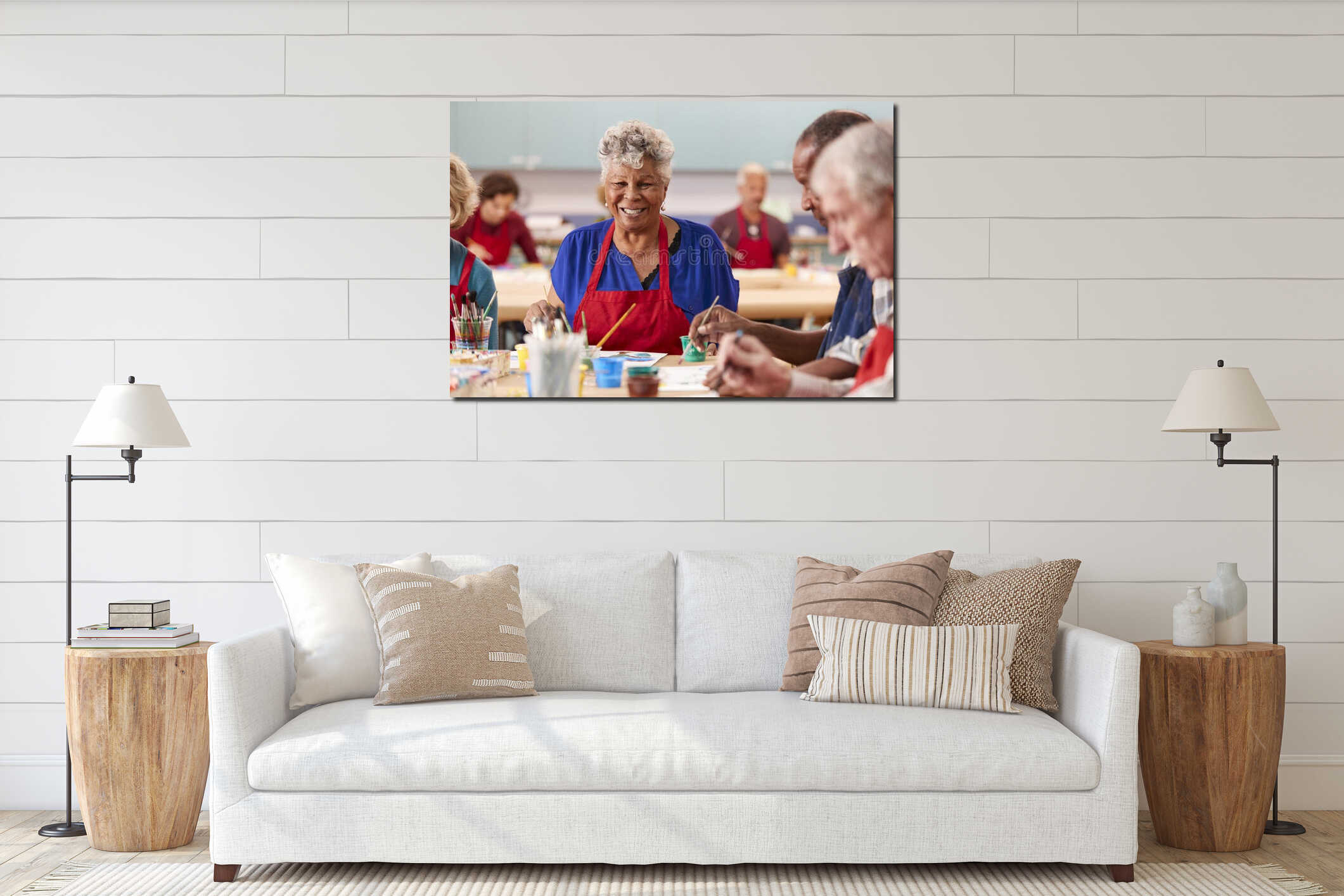 Canvas hanging interior mockup
