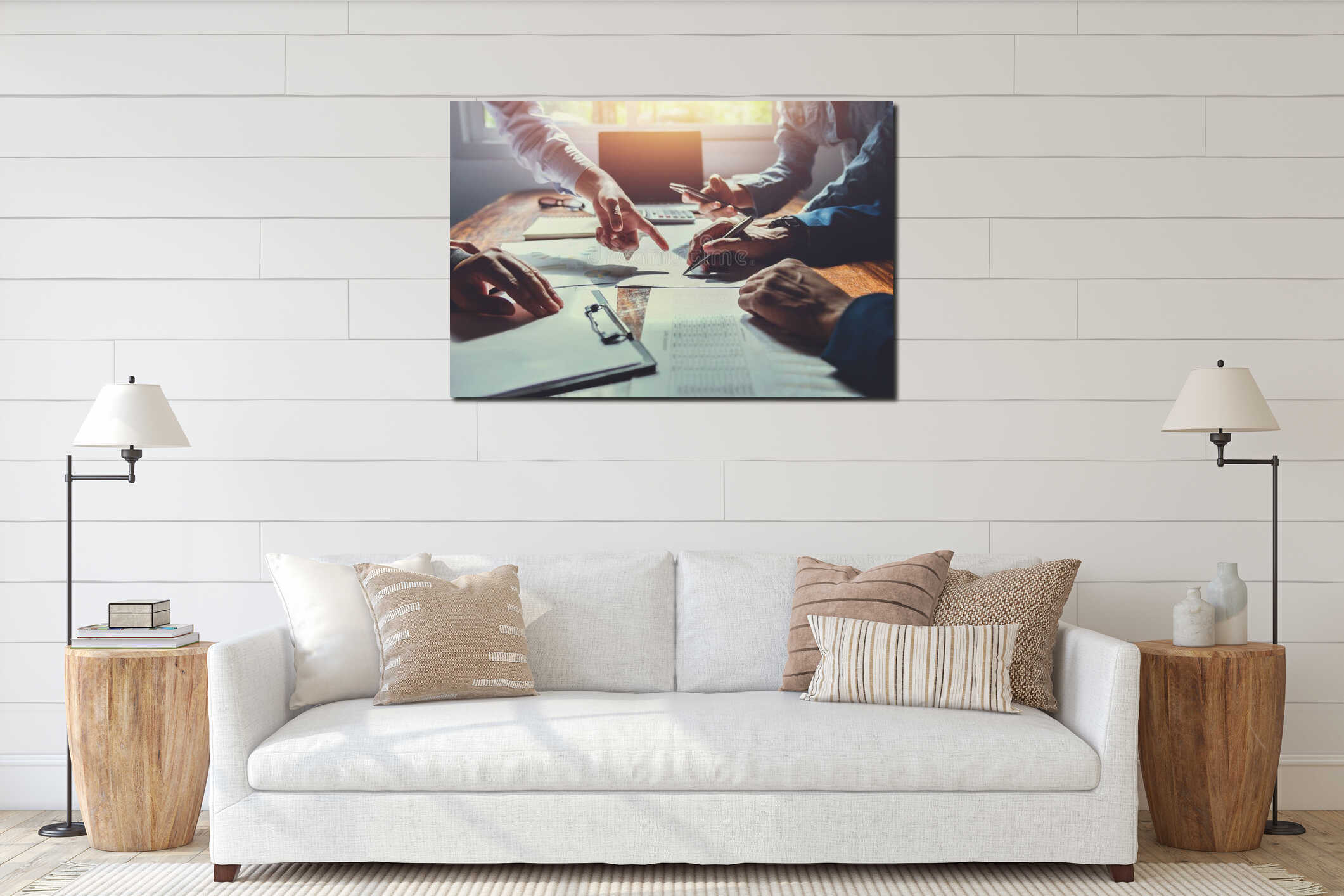 Canvas hanging interior mockup