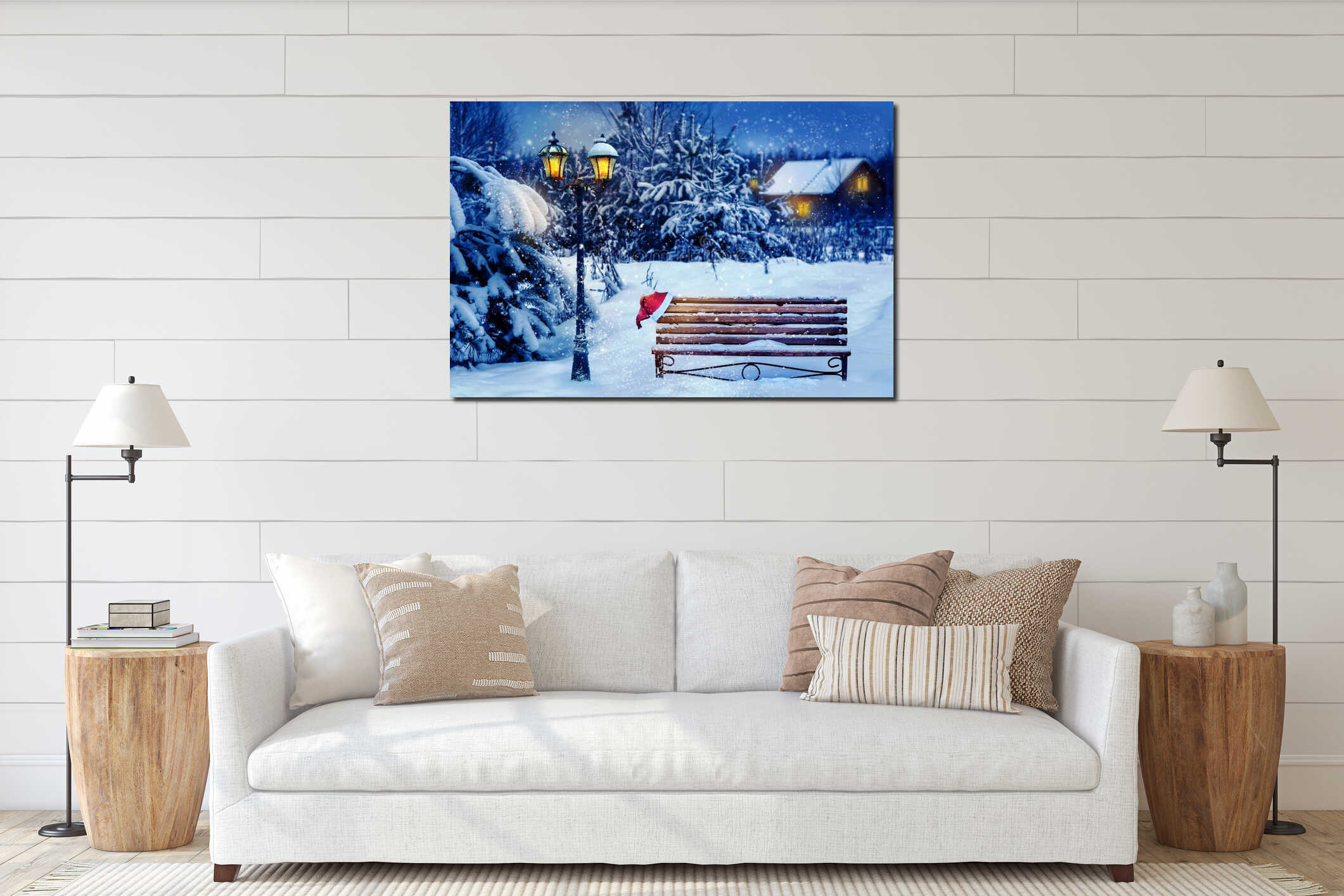 Canvas hanging interior mockup