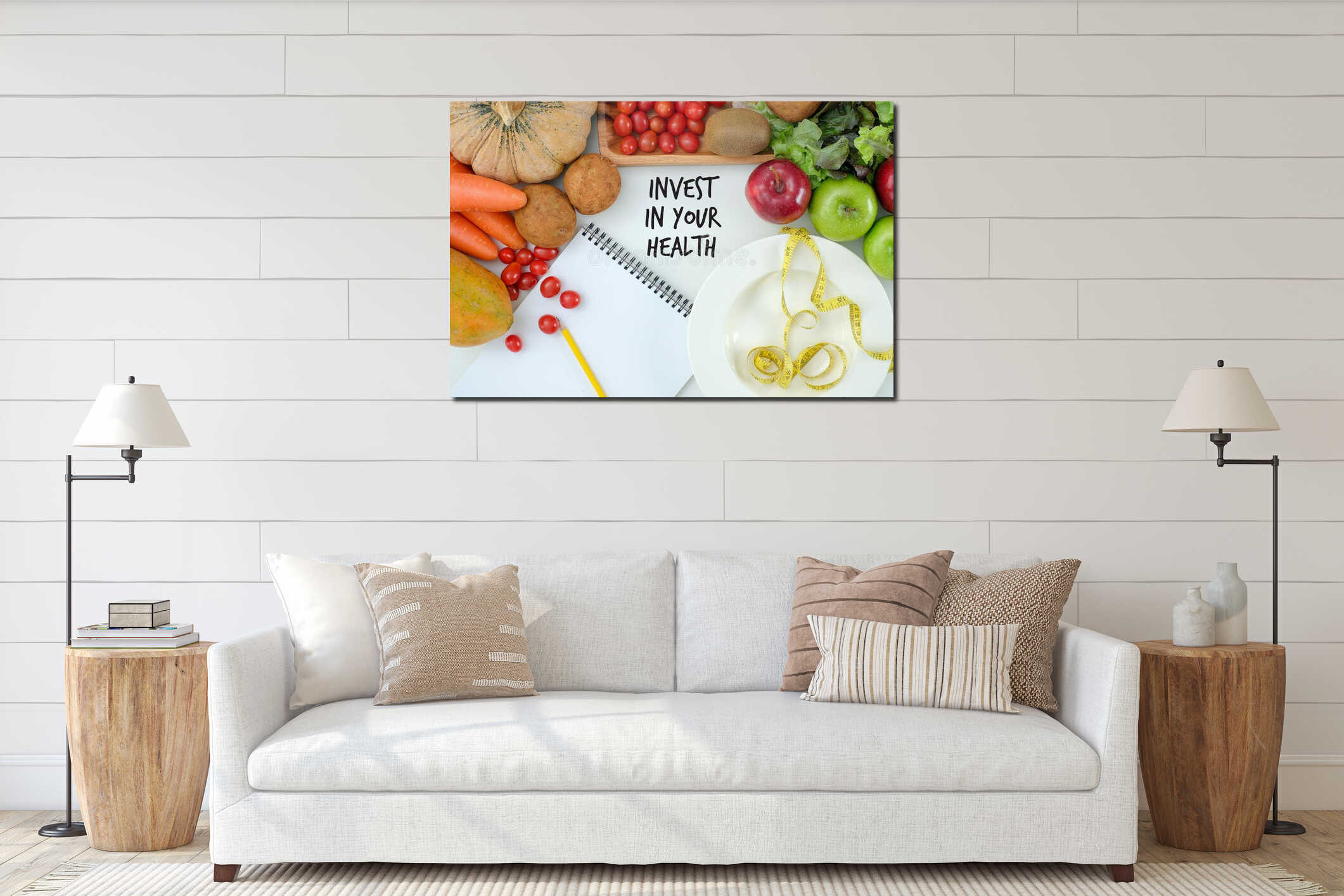 Canvas hanging interior mockup