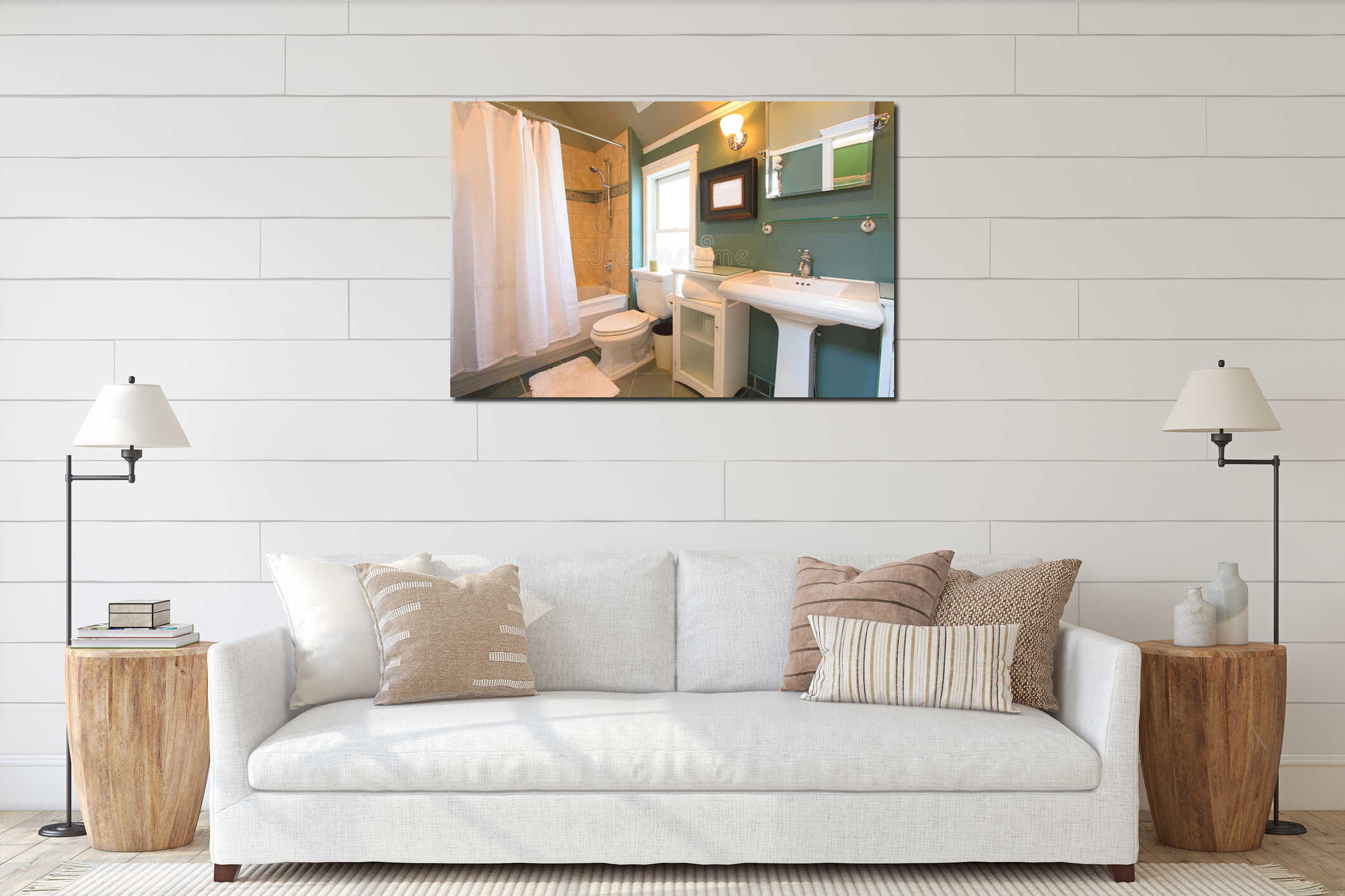 Canvas hanging interior mockup