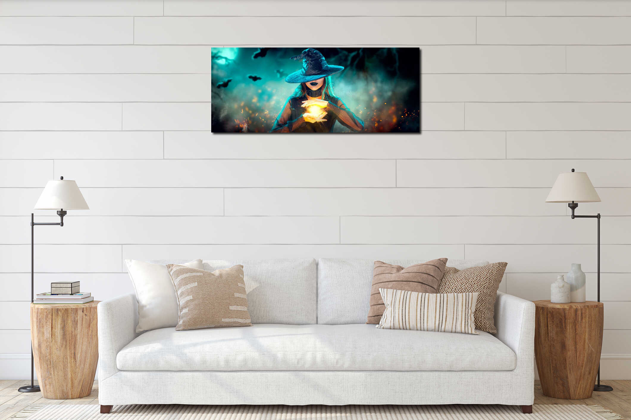 Canvas hanging interior mockup