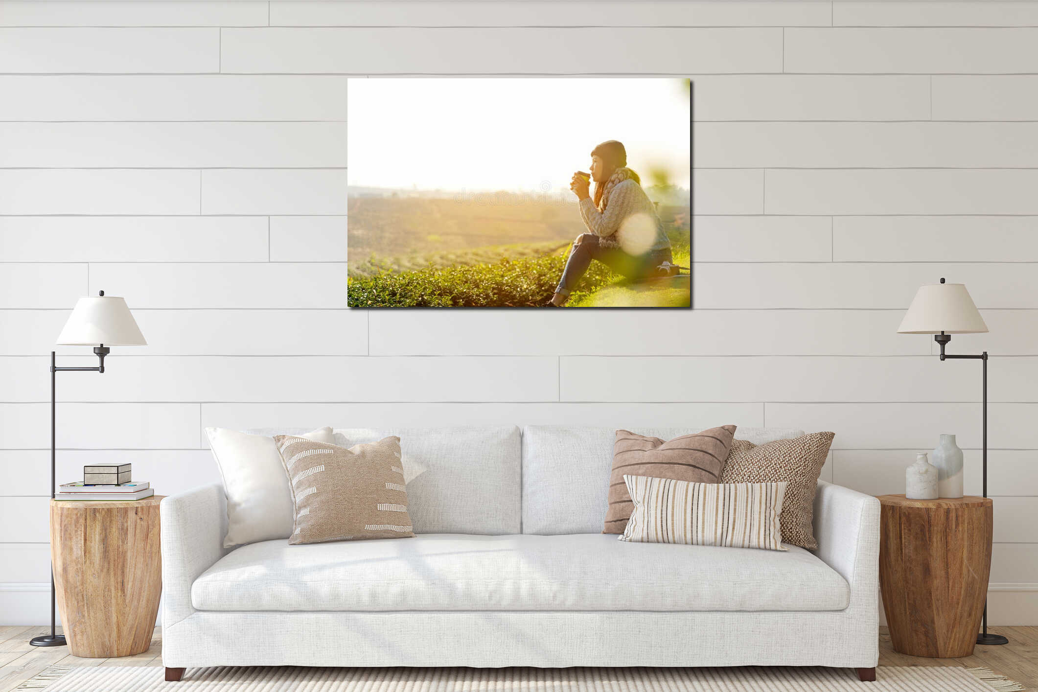 Canvas hanging interior mockup