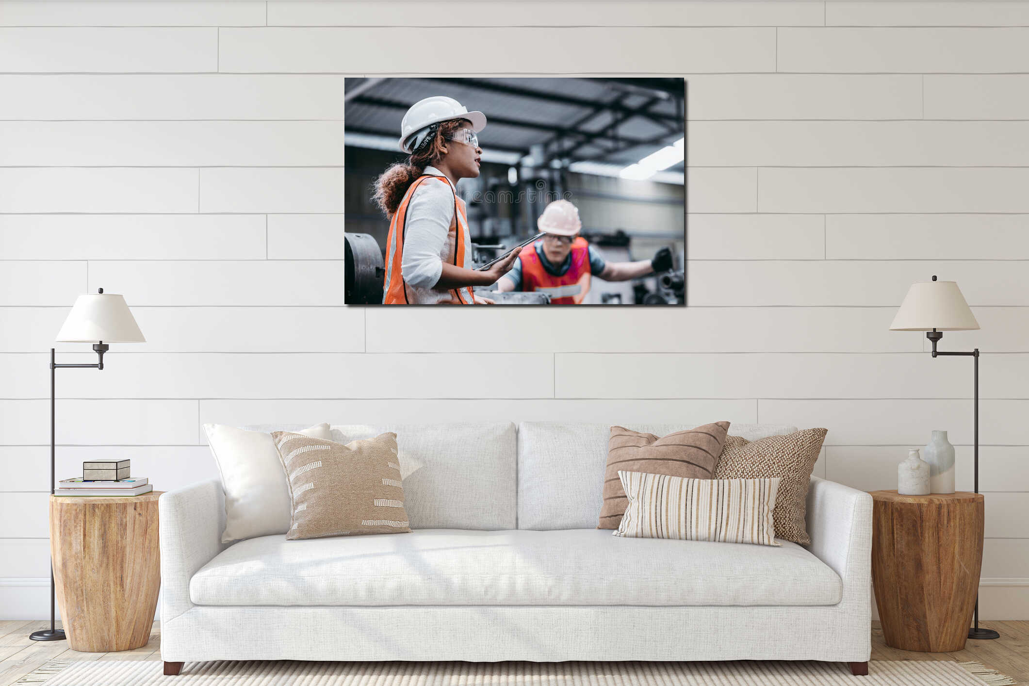 Canvas hanging interior mockup