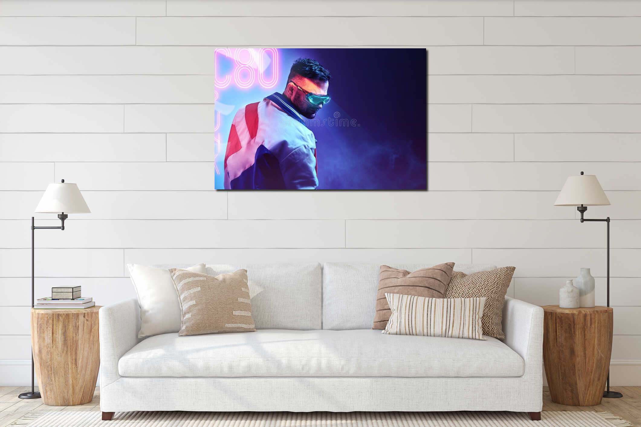 Canvas hanging interior mockup