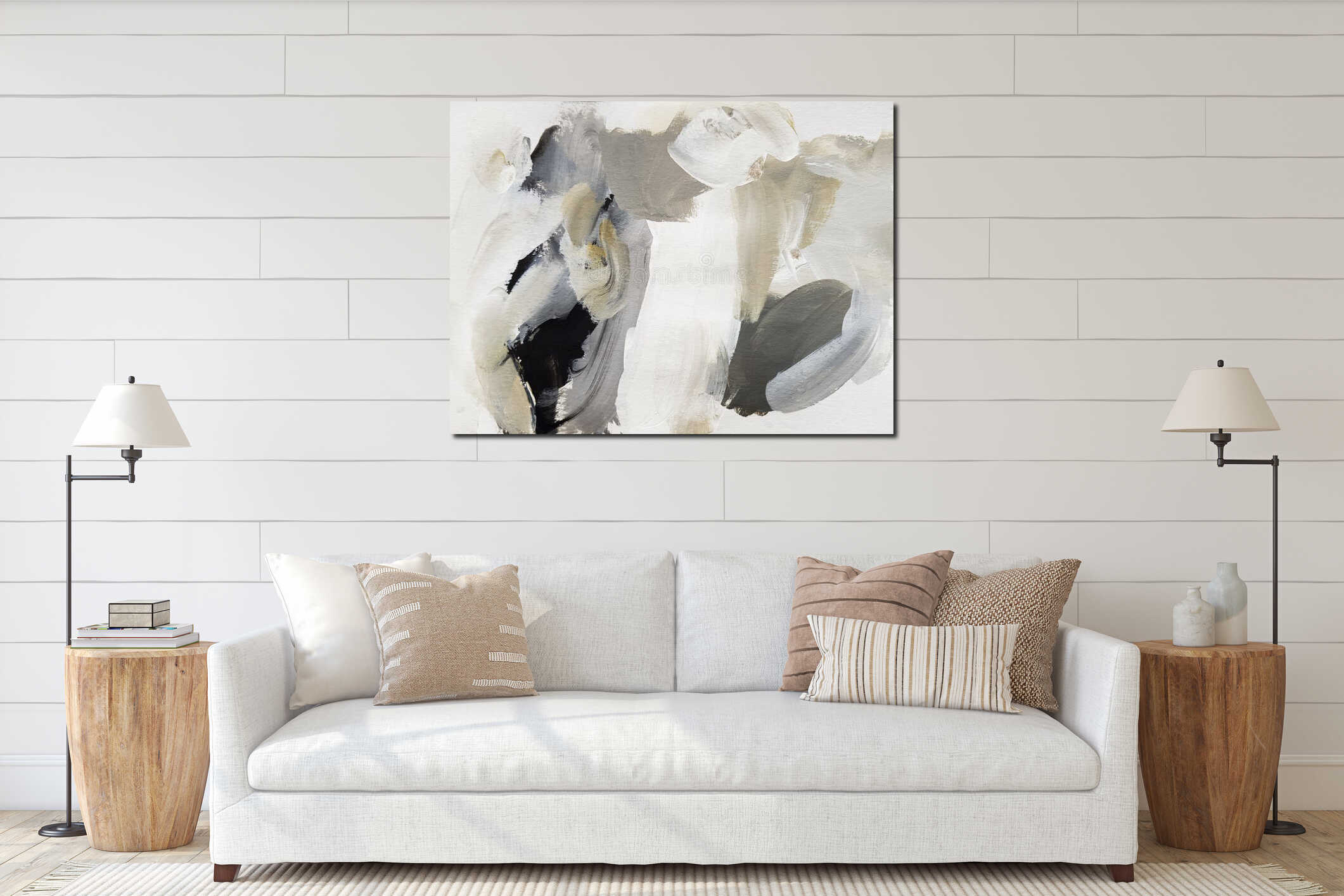 Canvas hanging interior mockup