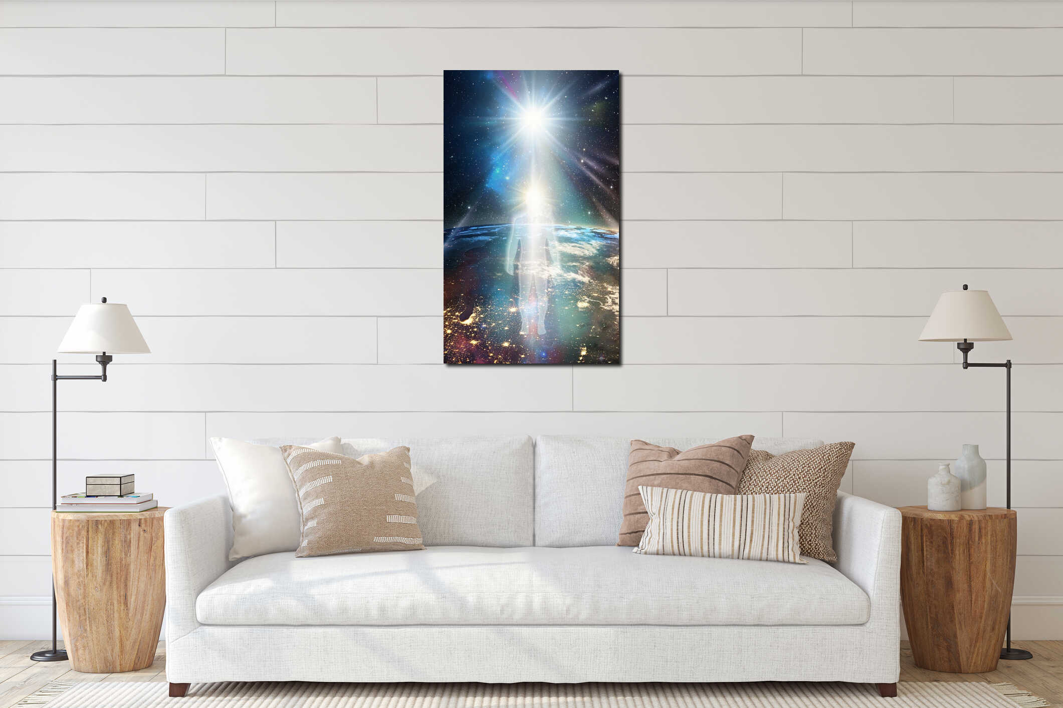 Canvas hanging interior mockup