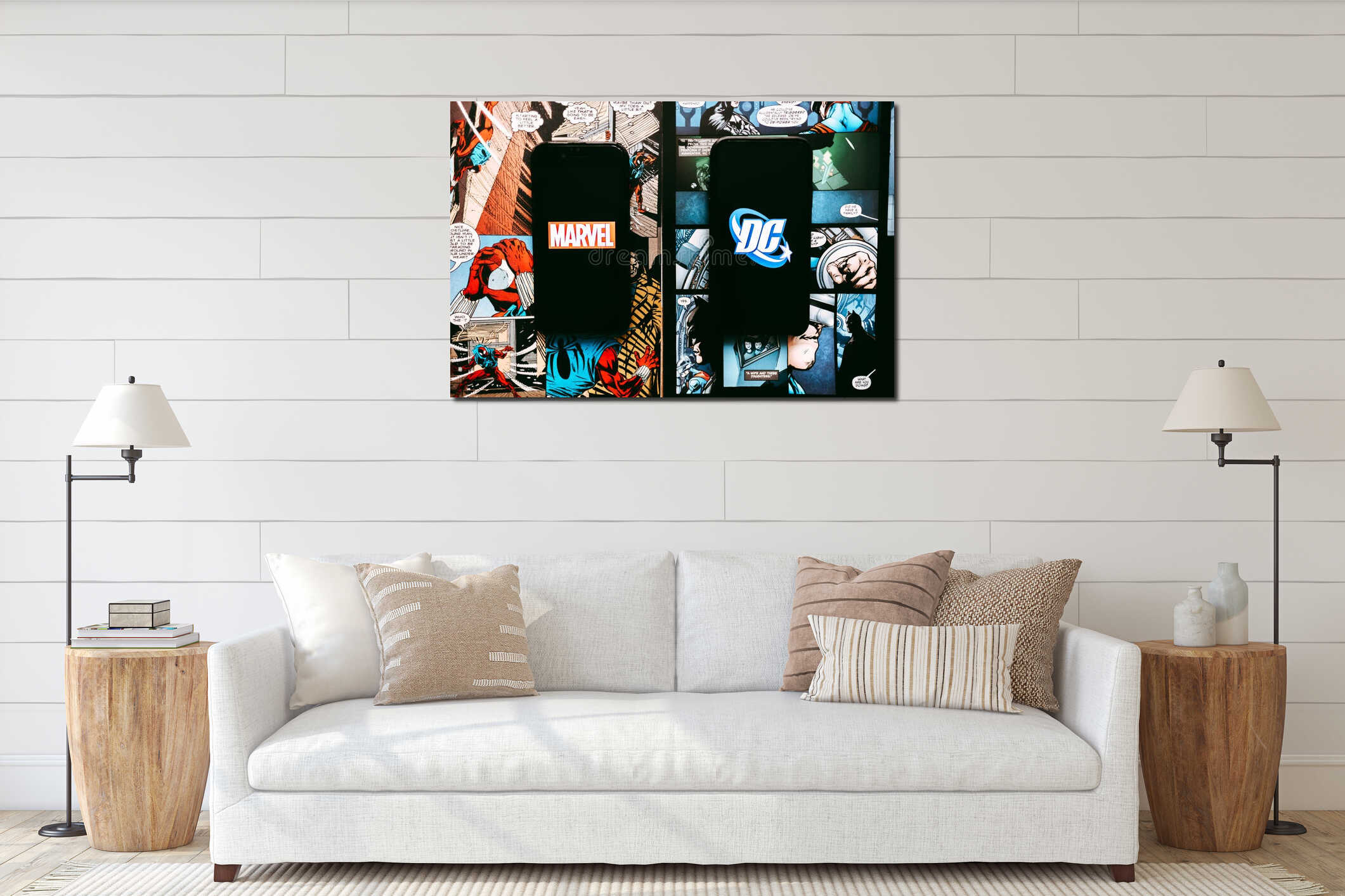 Canvas hanging interior mockup
