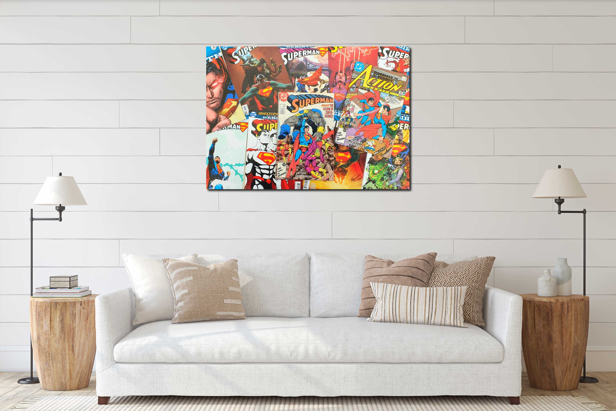 Canvas hanging interior mockup