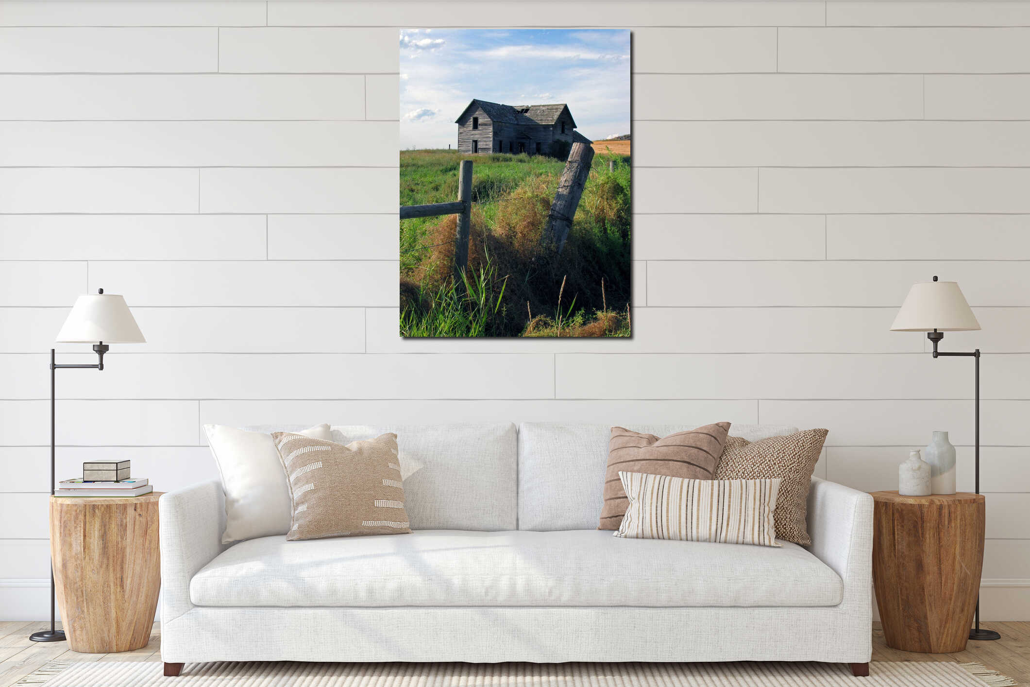 Canvas hanging interior mockup