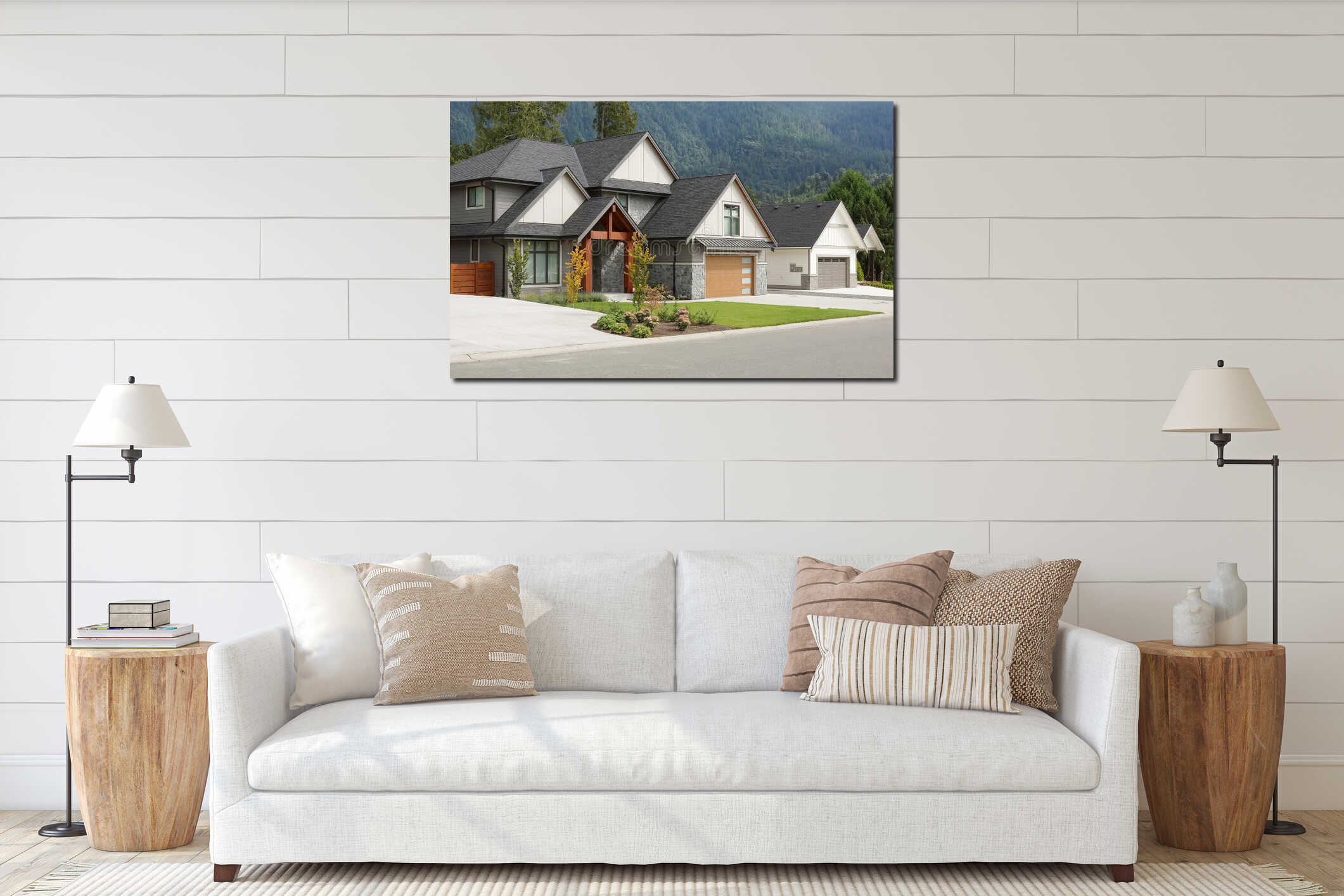 Canvas hanging interior mockup