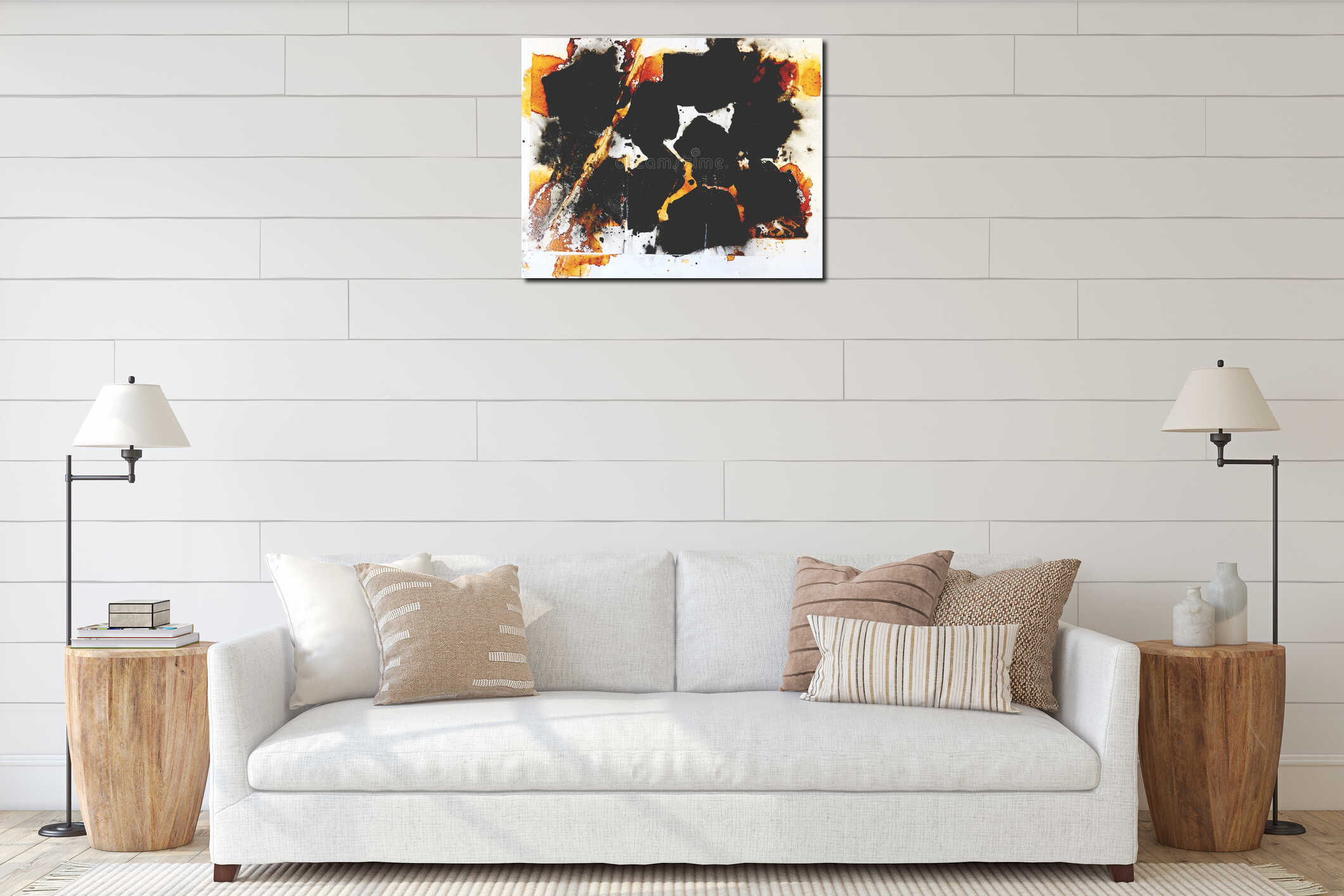 Canvas hanging interior mockup