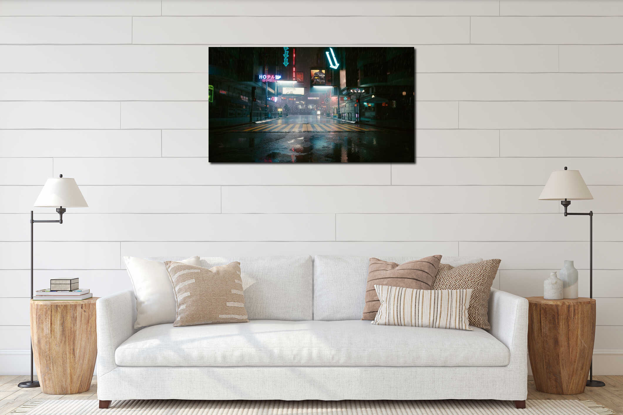 Canvas hanging interior mockup