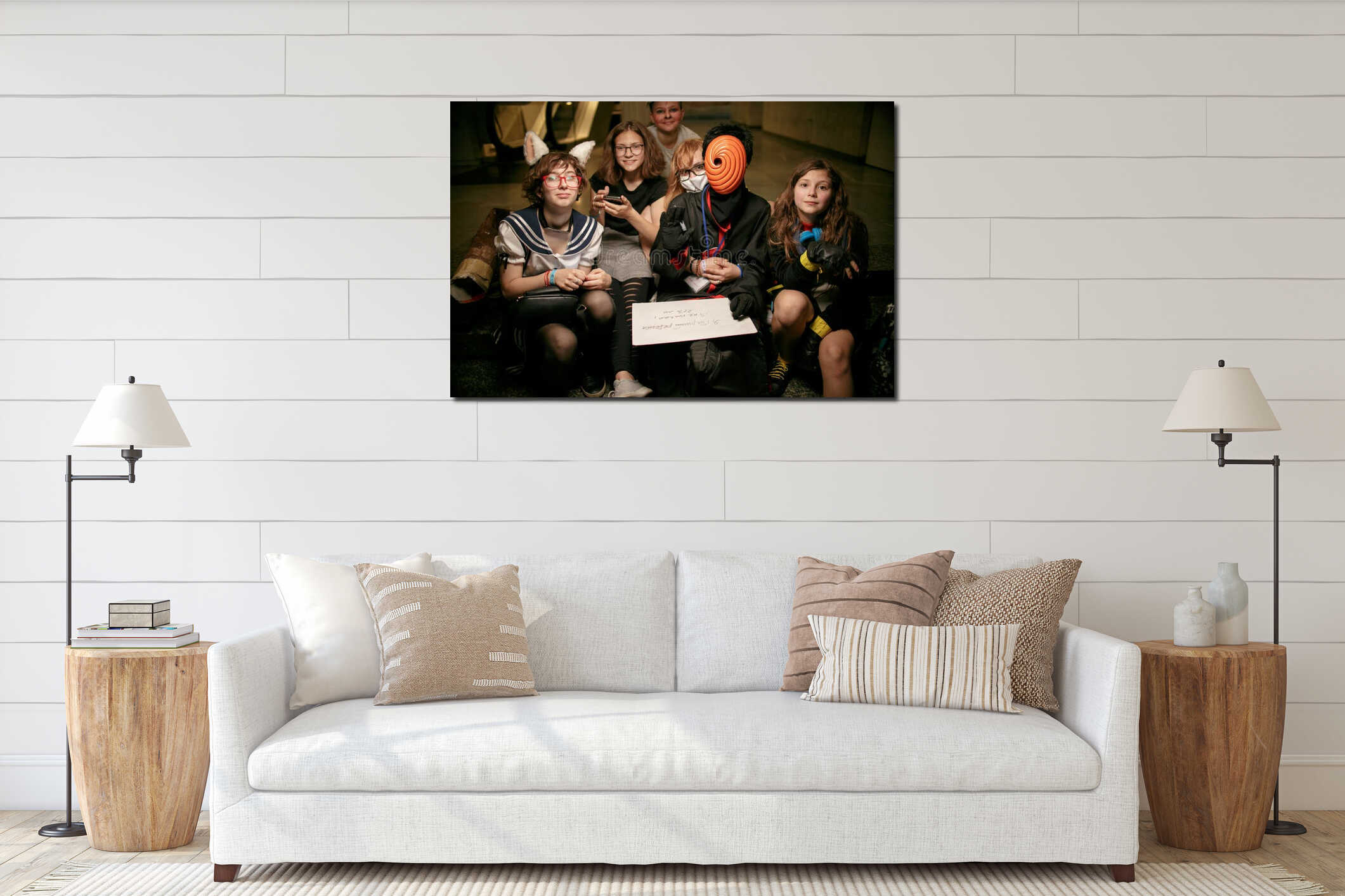 Canvas hanging interior mockup