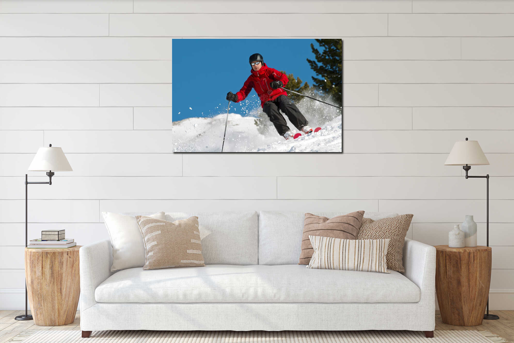 Canvas hanging interior mockup