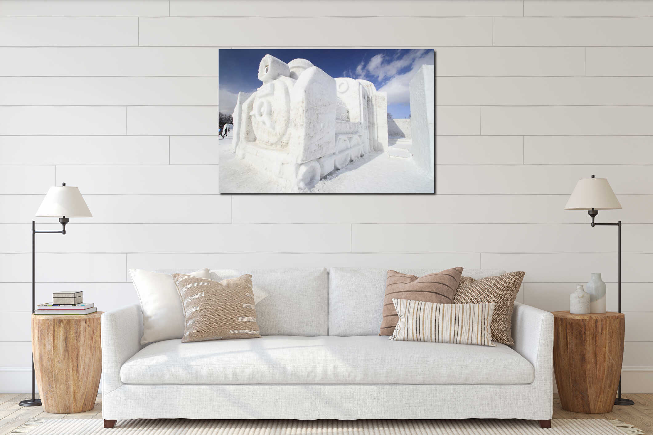 Canvas hanging interior mockup