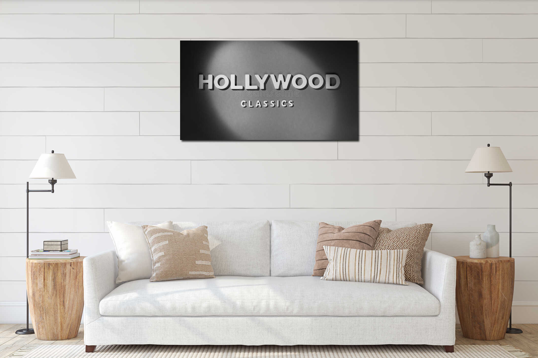 Canvas hanging interior mockup