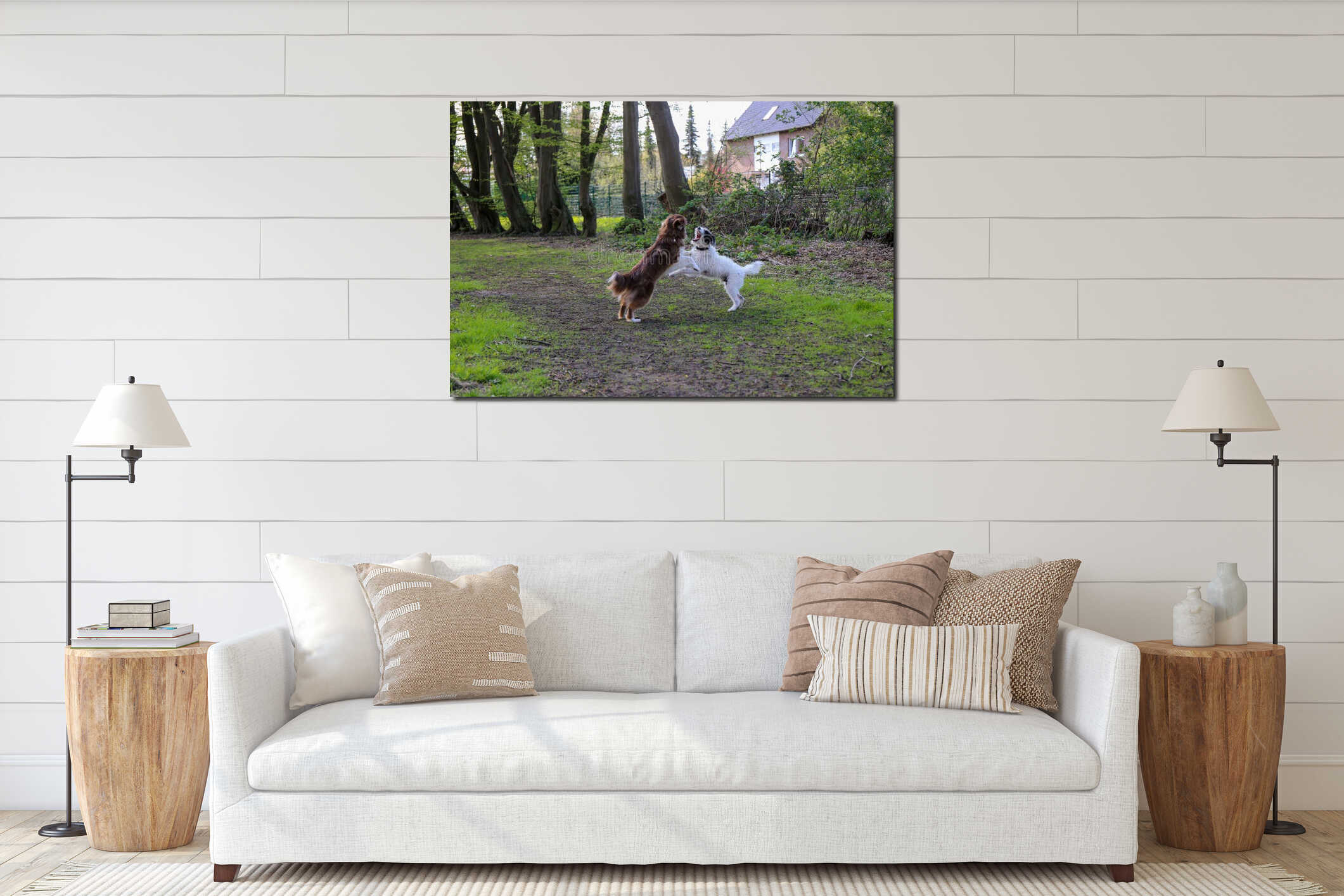 Canvas hanging interior mockup