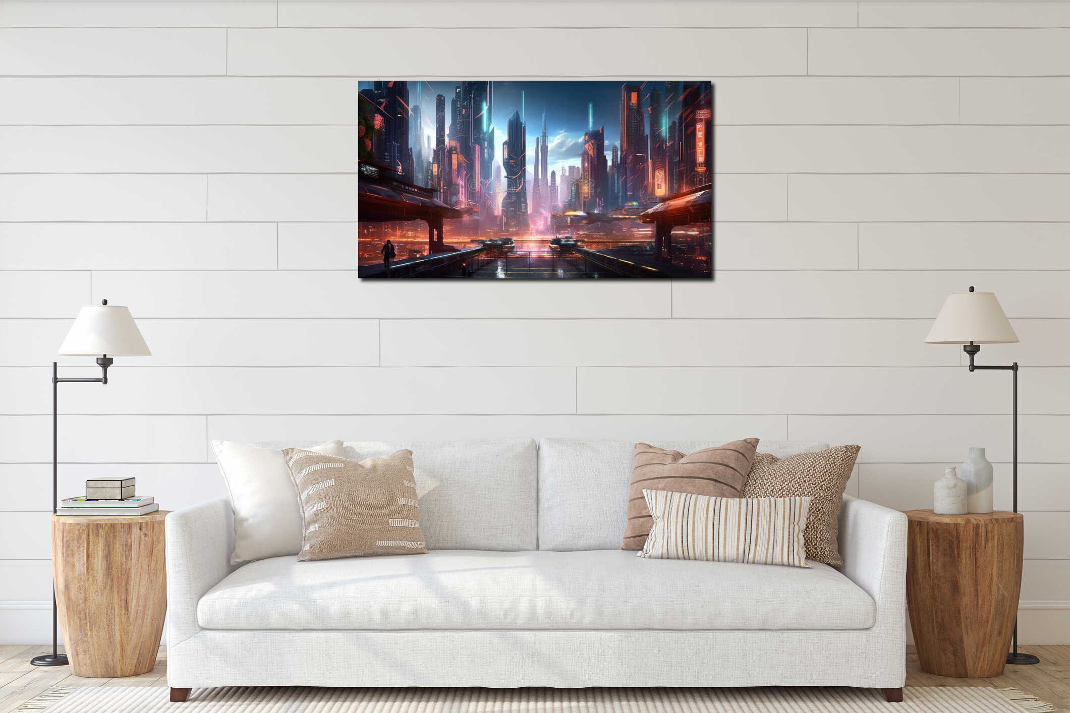 Canvas hanging interior mockup