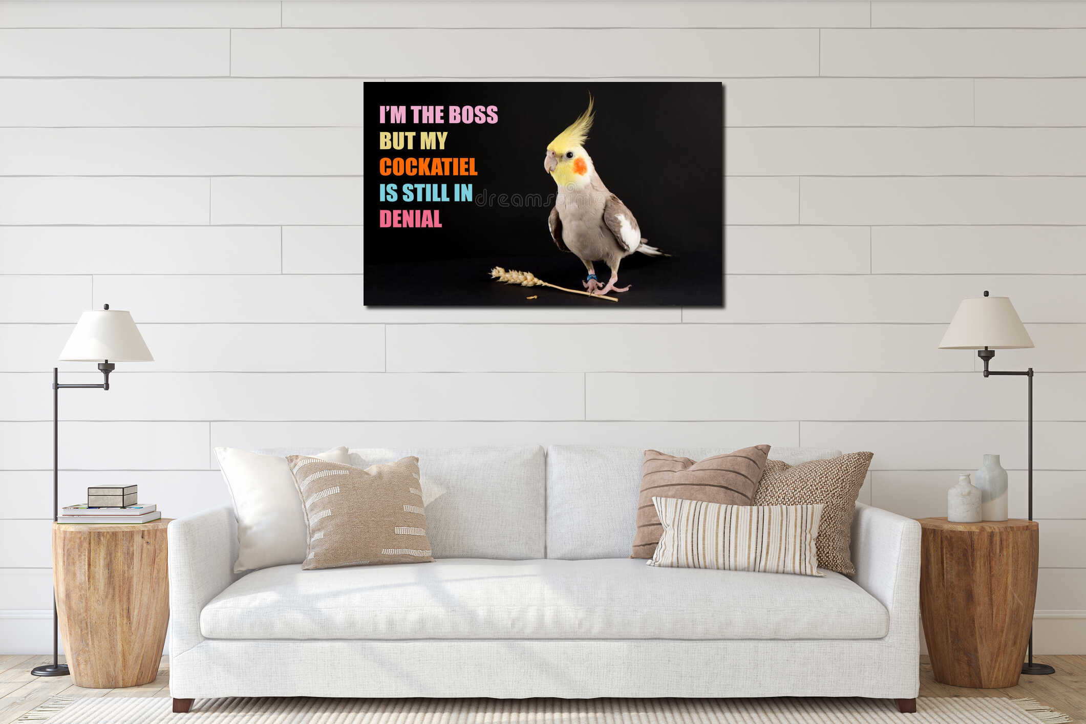 Canvas hanging interior mockup