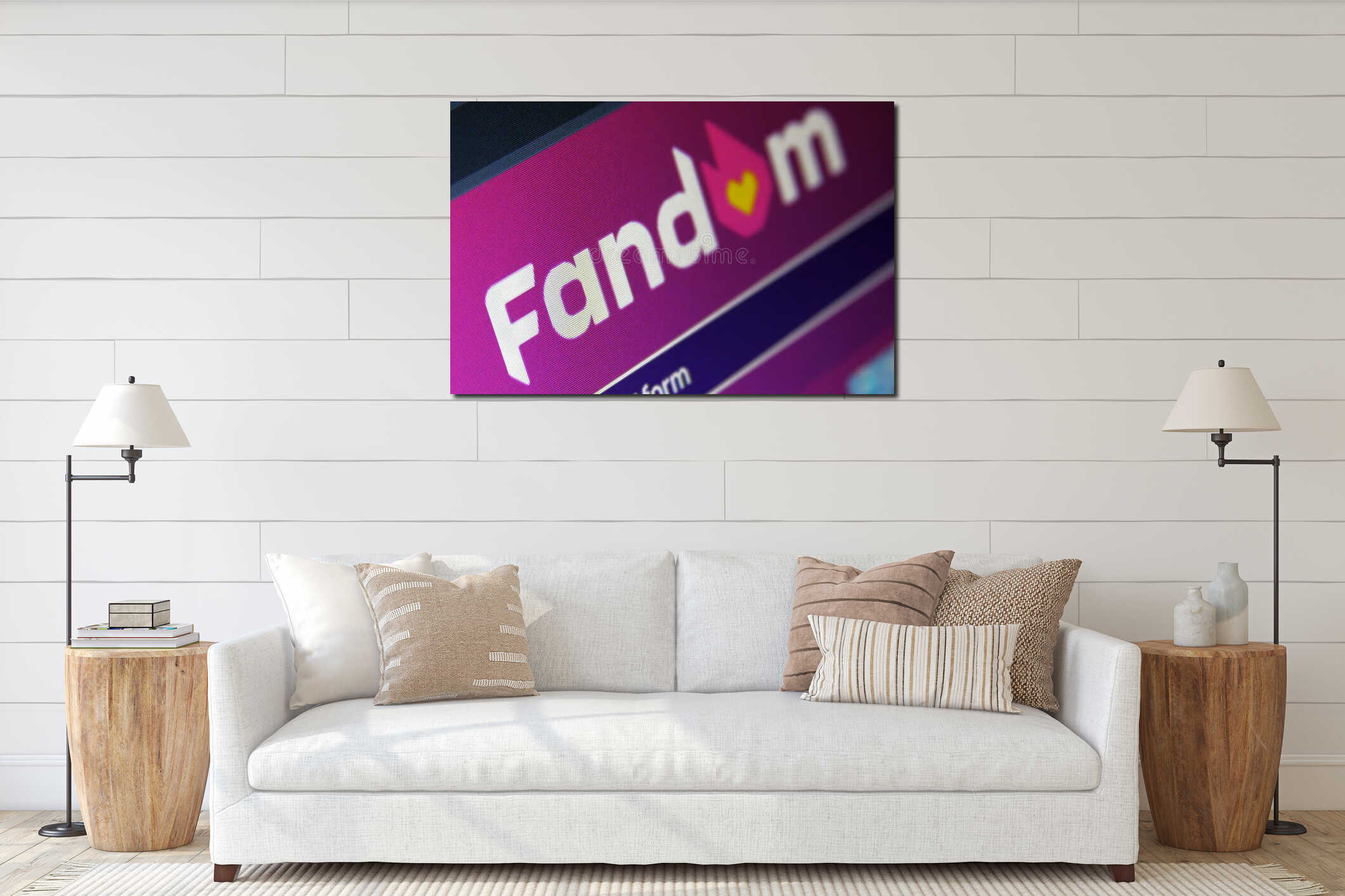 Canvas hanging interior mockup