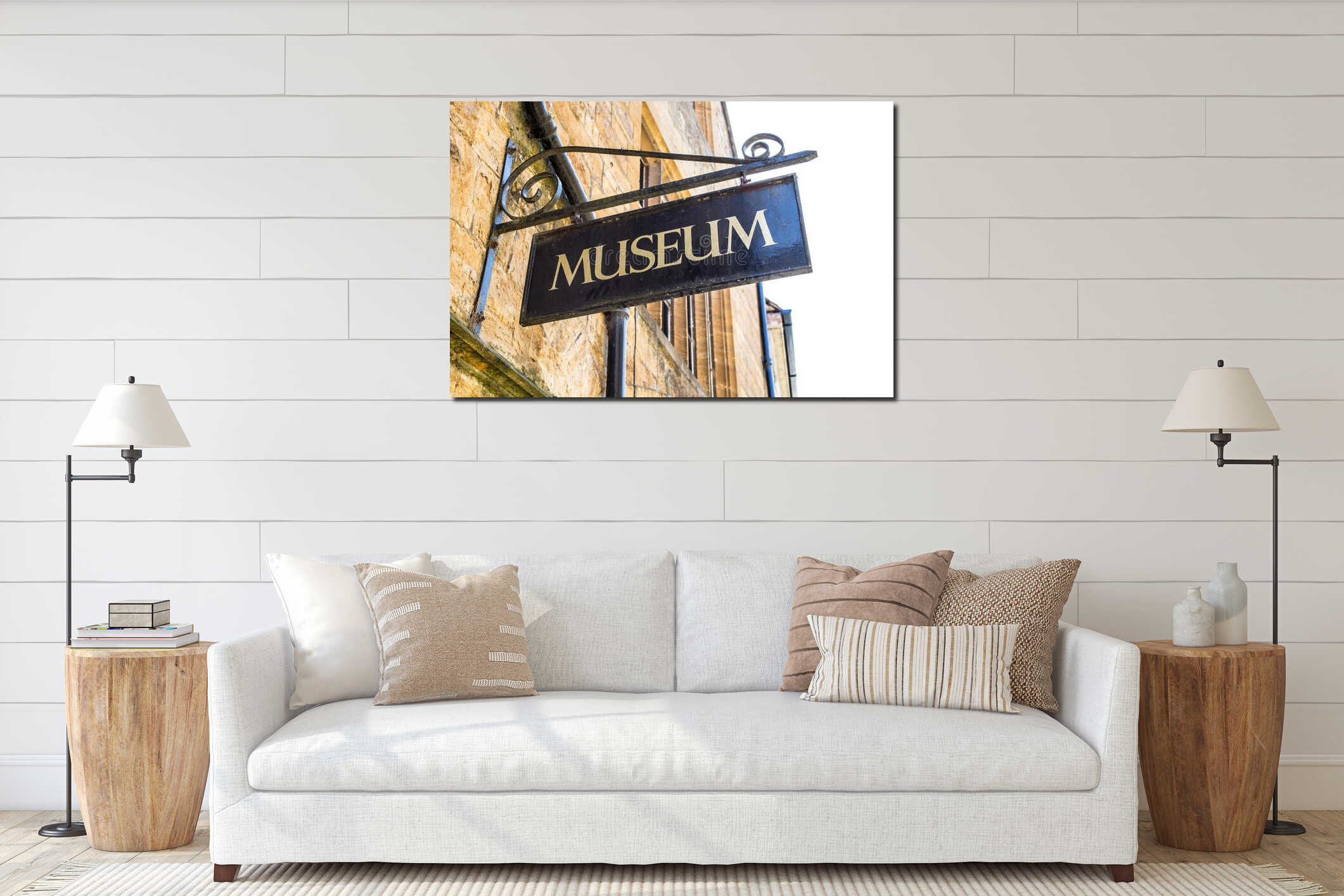 Canvas hanging interior mockup