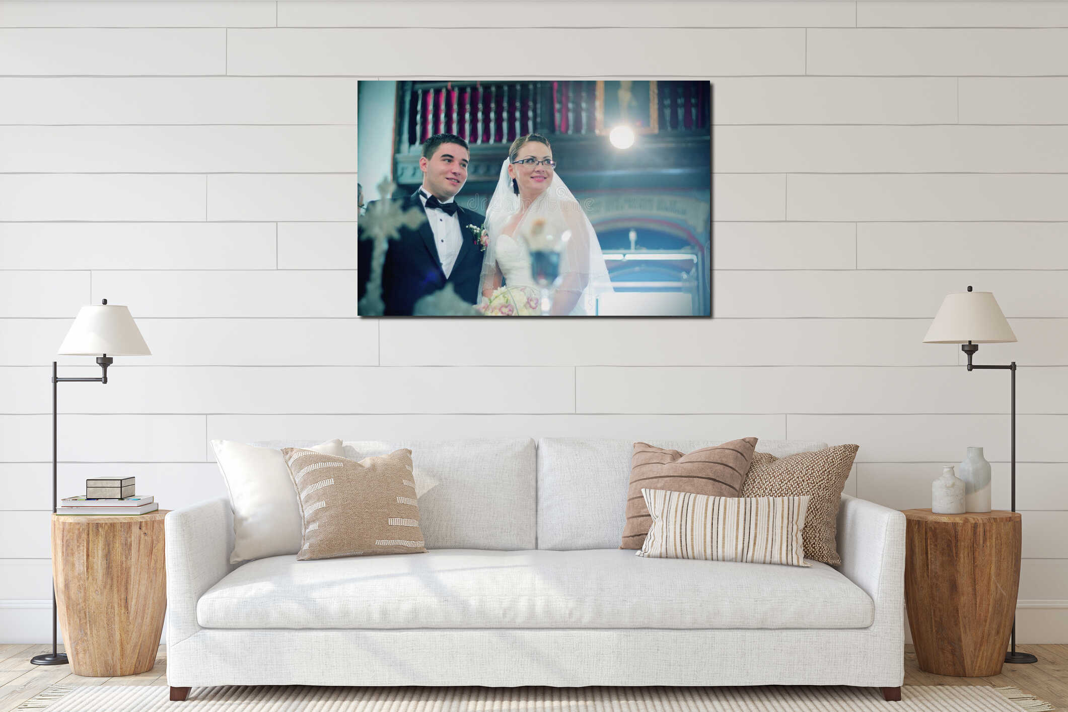 Canvas hanging interior mockup