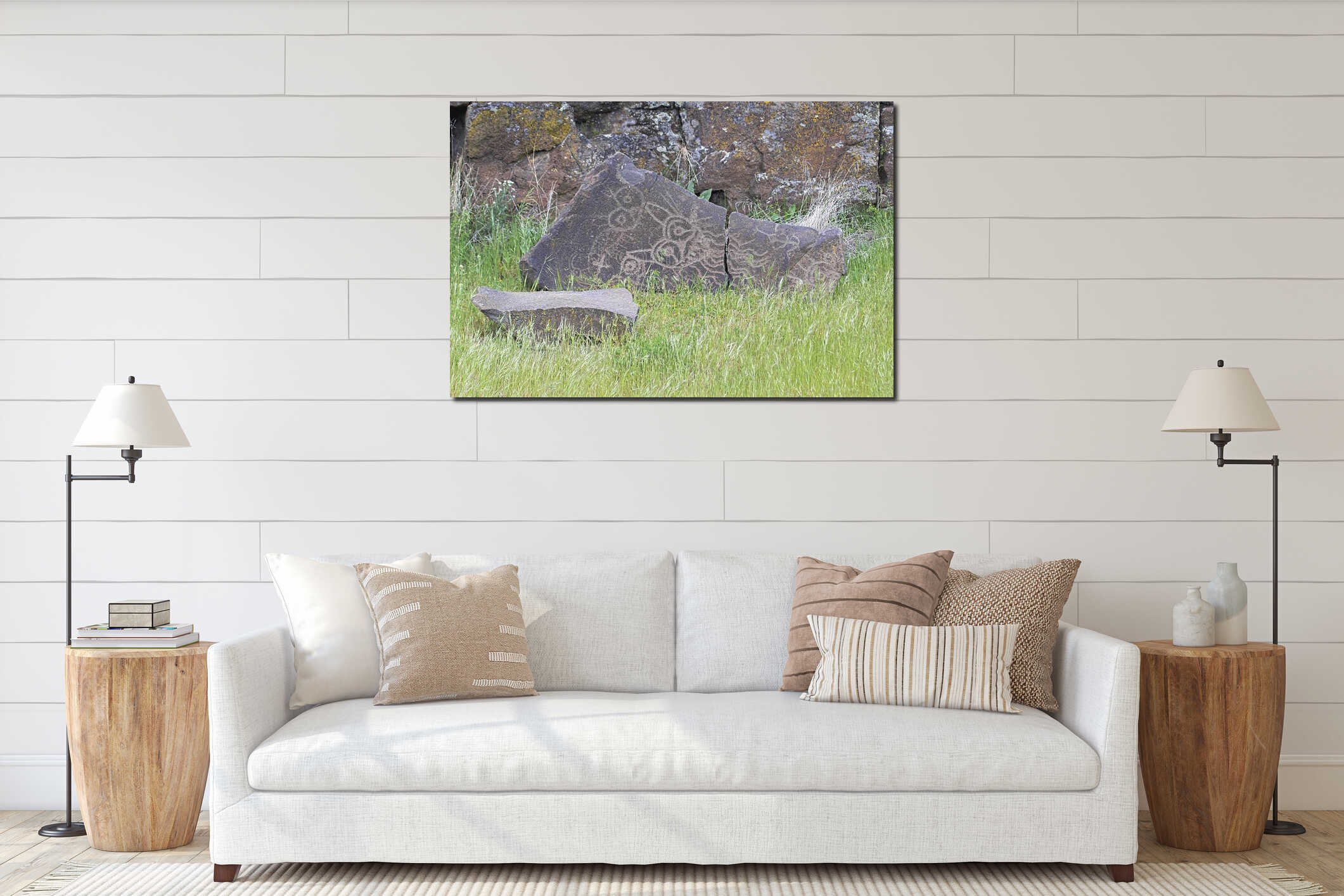 Canvas hanging interior mockup