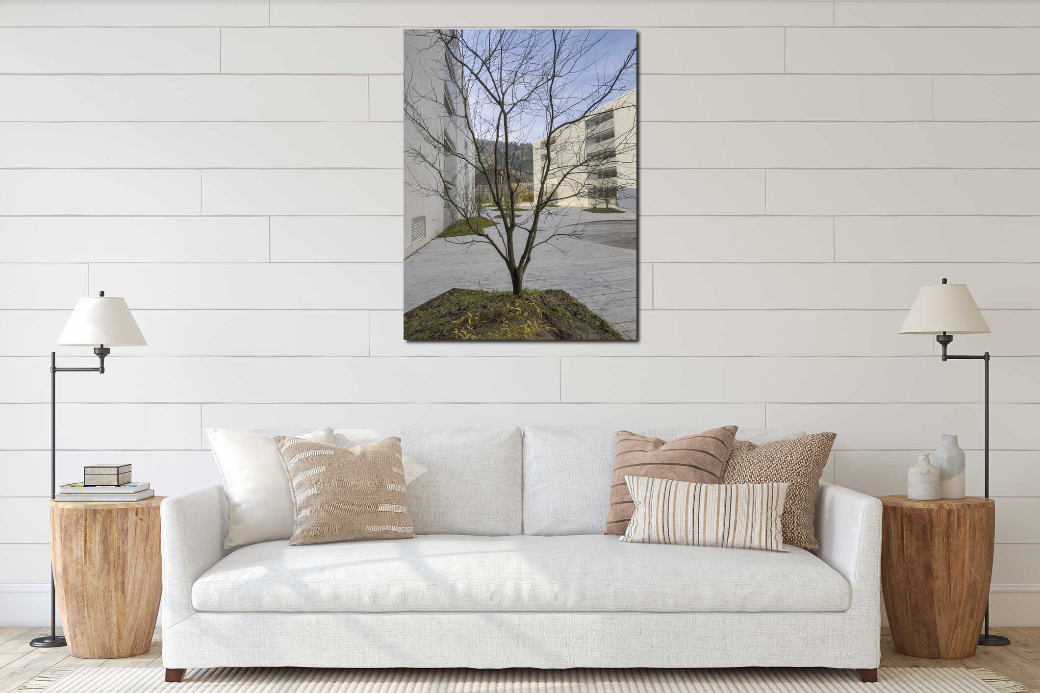 Canvas hanging interior mockup