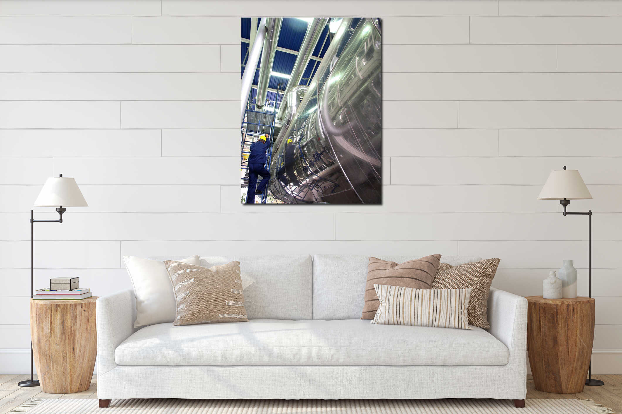 Canvas hanging interior mockup