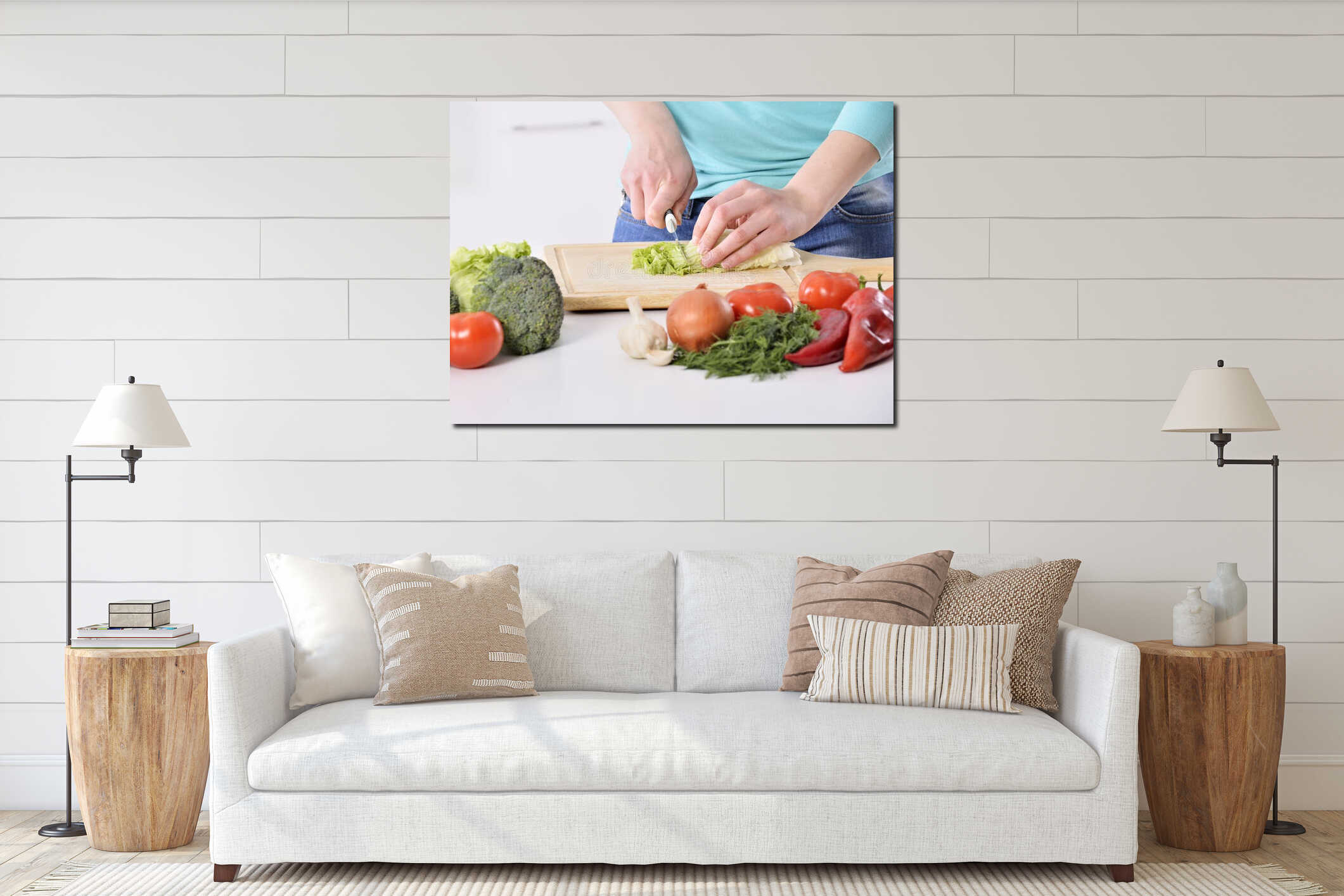 Canvas hanging interior mockup