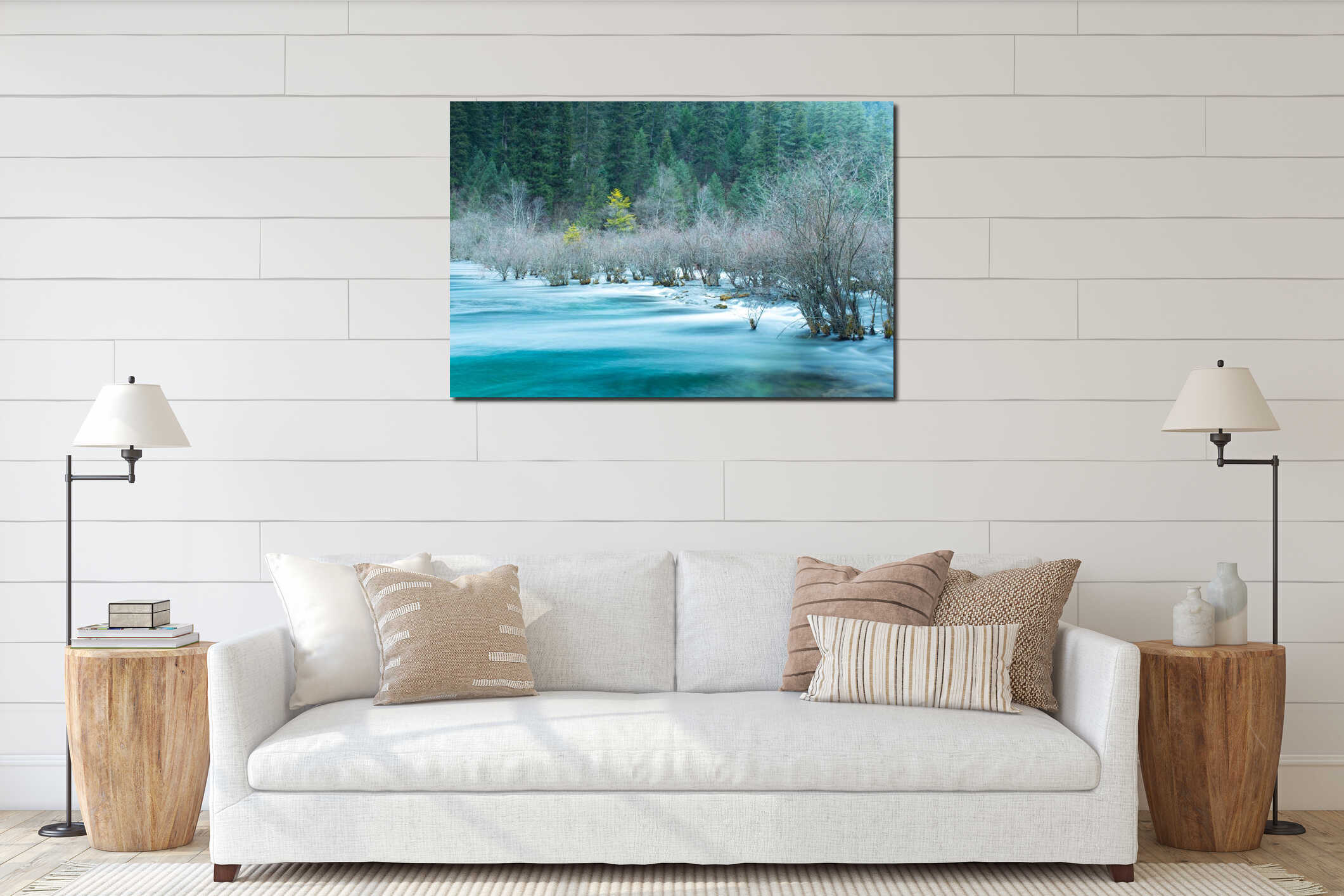 Canvas hanging interior mockup
